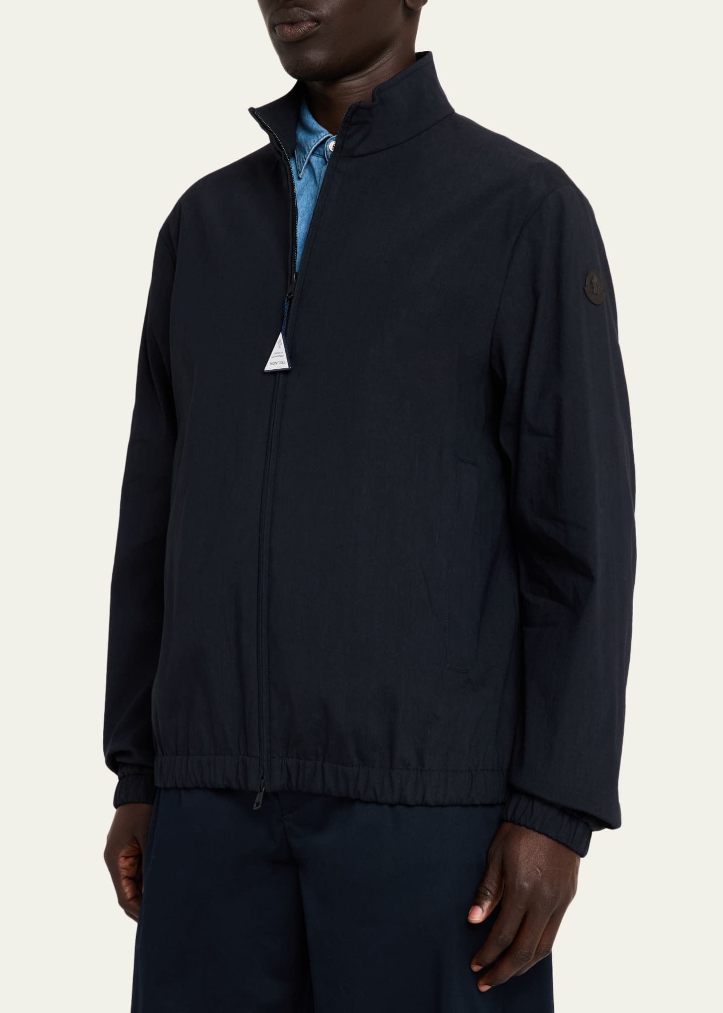 Moncler Men's Bonavent Linen-Blend Wind-Resistant Jacket