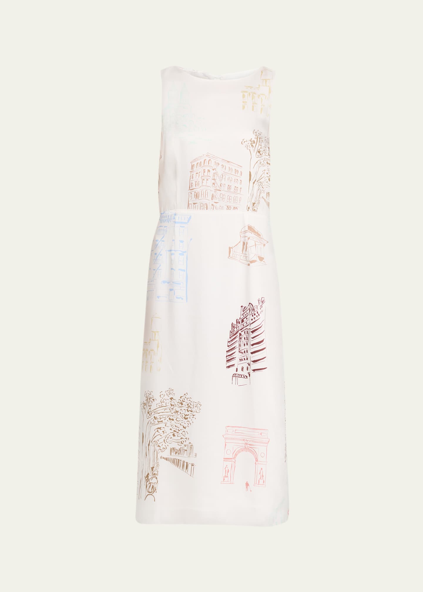 manhattan sleeveless midi dress Lafayette148 Printed Shift Midi Dress
