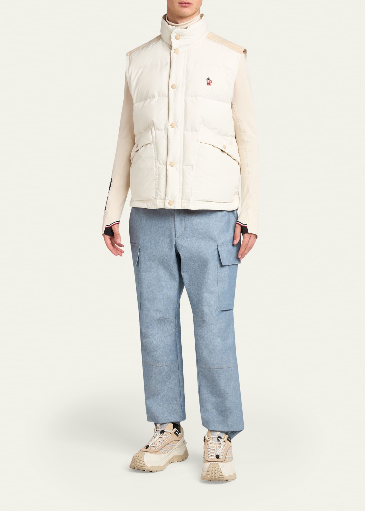 Moncler Grenoble Men's Suede Yoke Padded Vest - Bergdorf Goodman