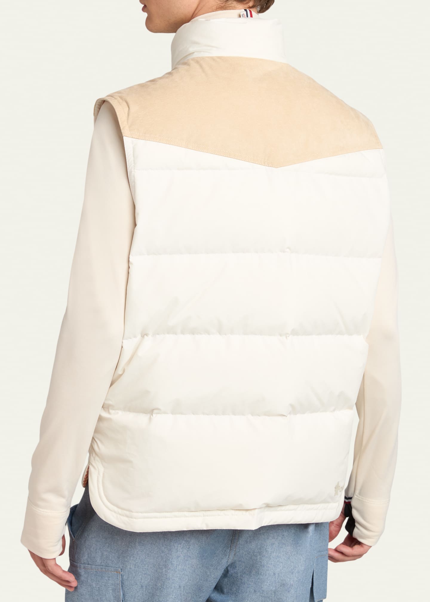 Moncler Grenoble Men's Suede Yoke Padded Vest - Bergdorf Goodman