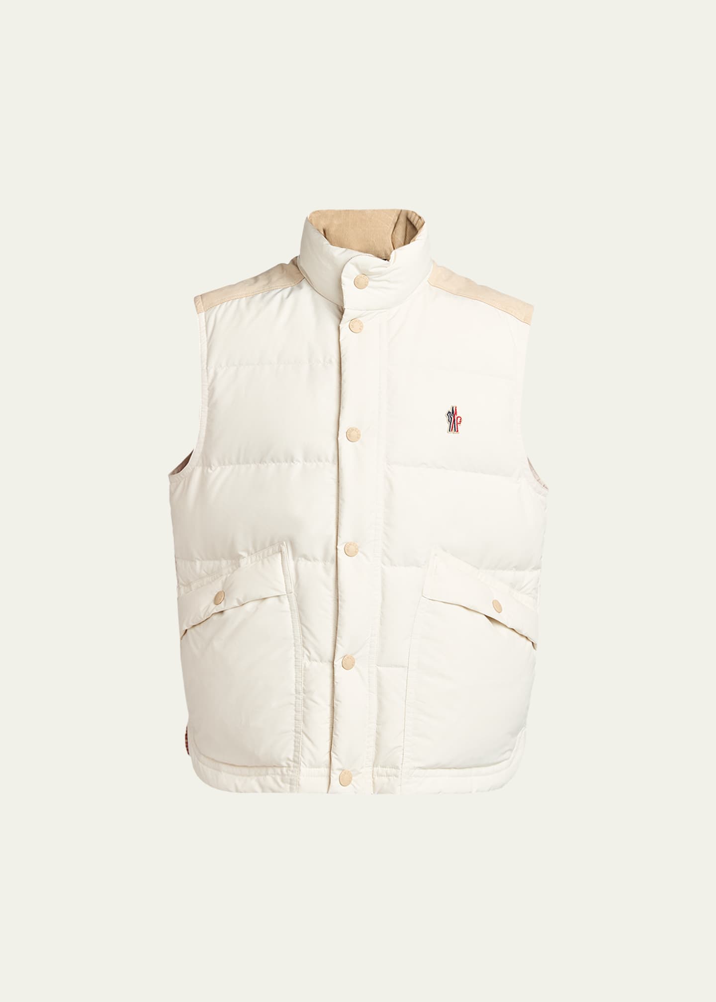 Moncler Grenoble Men's Suede Yoke Padded Vest - Bergdorf Goodman