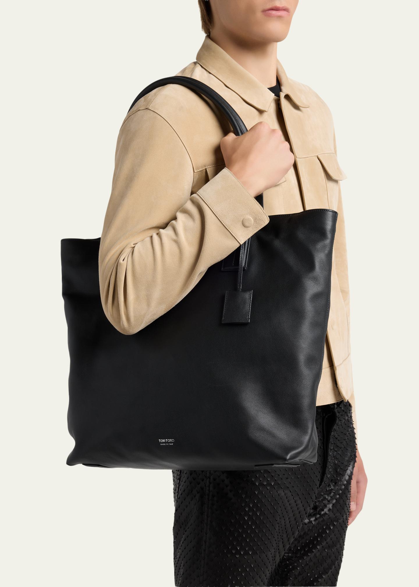 TOM FORD Men's Soft Leather North-South Tote Bag - Bergdorf Goodman