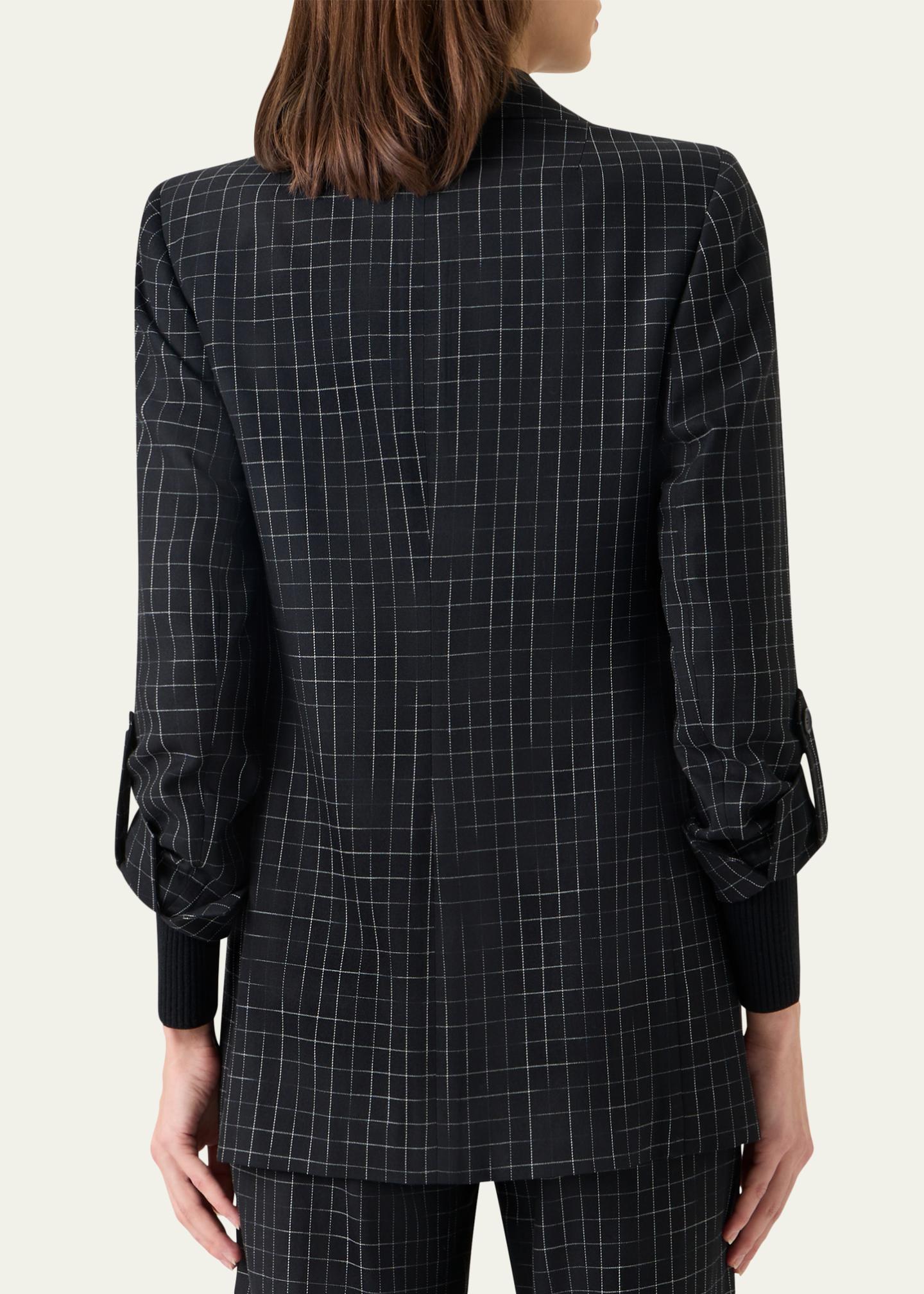 Akris punto Windowpane Check Single-Breasted Jacket - Bergdorf Goodman