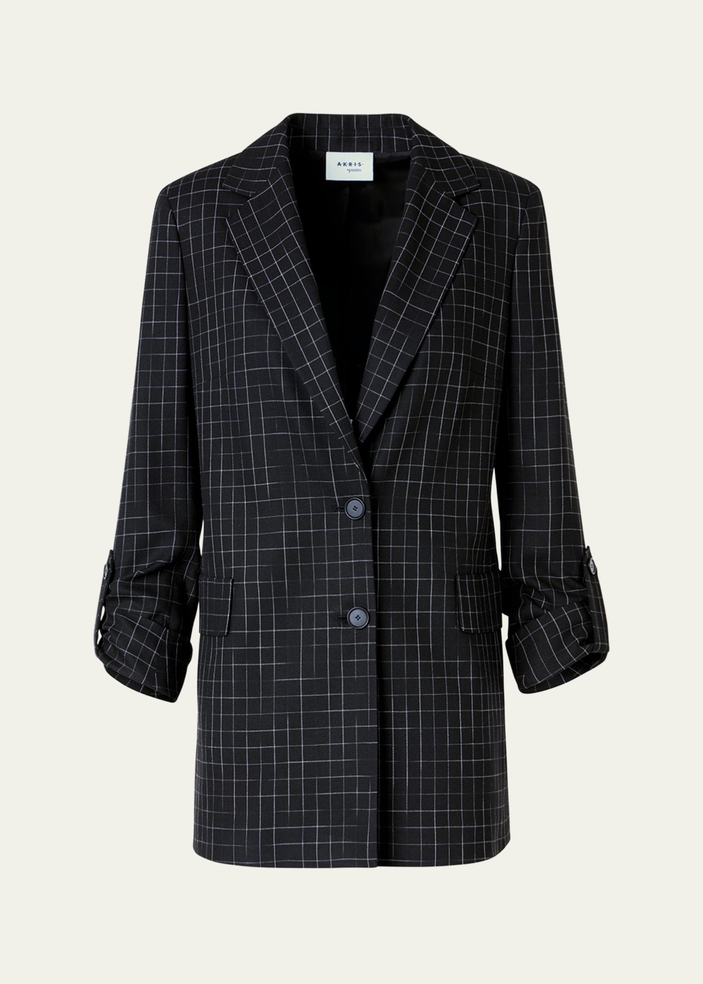 AKRIS punto アクリス プント ドット柄 テーラードジャケット Akris punto Windowpane Check Single-Breasted Jacket - Bergdorf Goodman