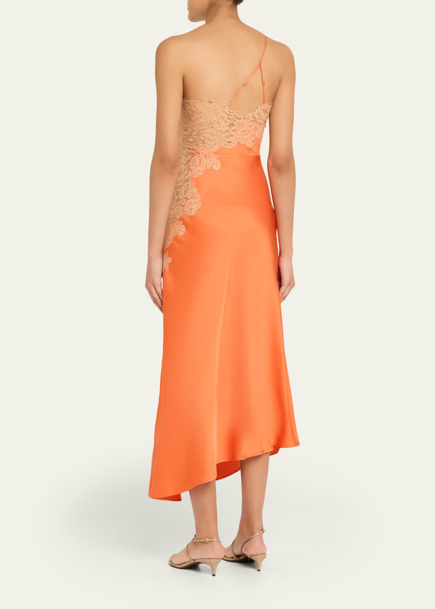 A.L.C. Lou Lace-Embroidered One-Shoulder Slip Dress - Bergdorf Goodman