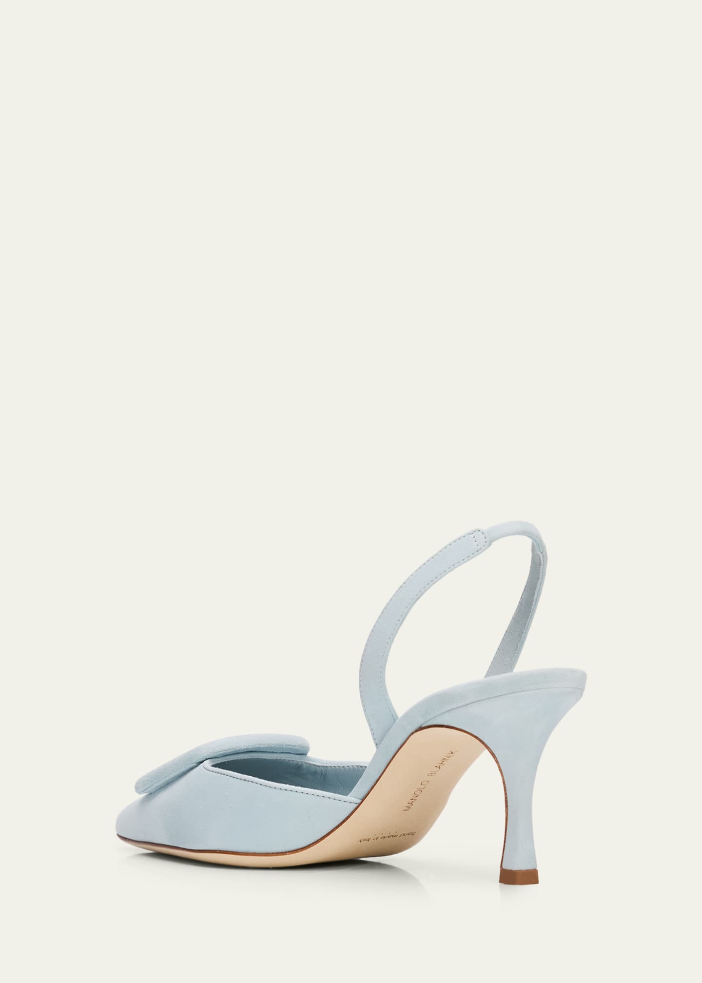 Manolo Blahnik 50mm Maysli Suede Buckle Slingback Pumps - Bergdorf