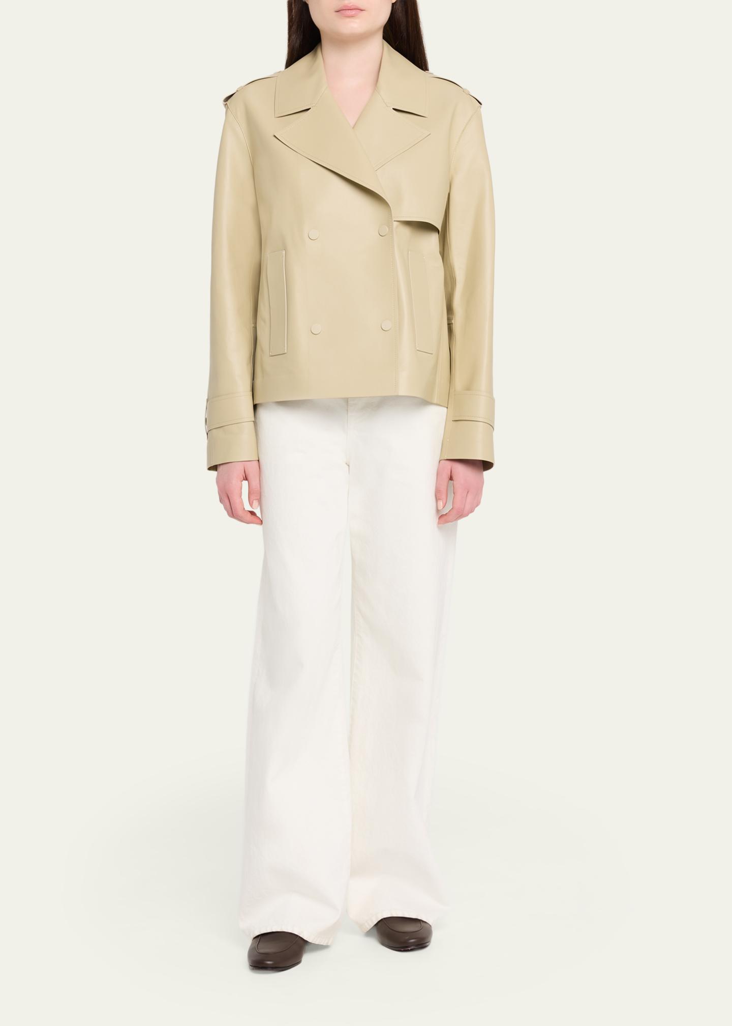 Veronica Beard Heathcliff Cropped Leather Trench Coat - Bergdorf
