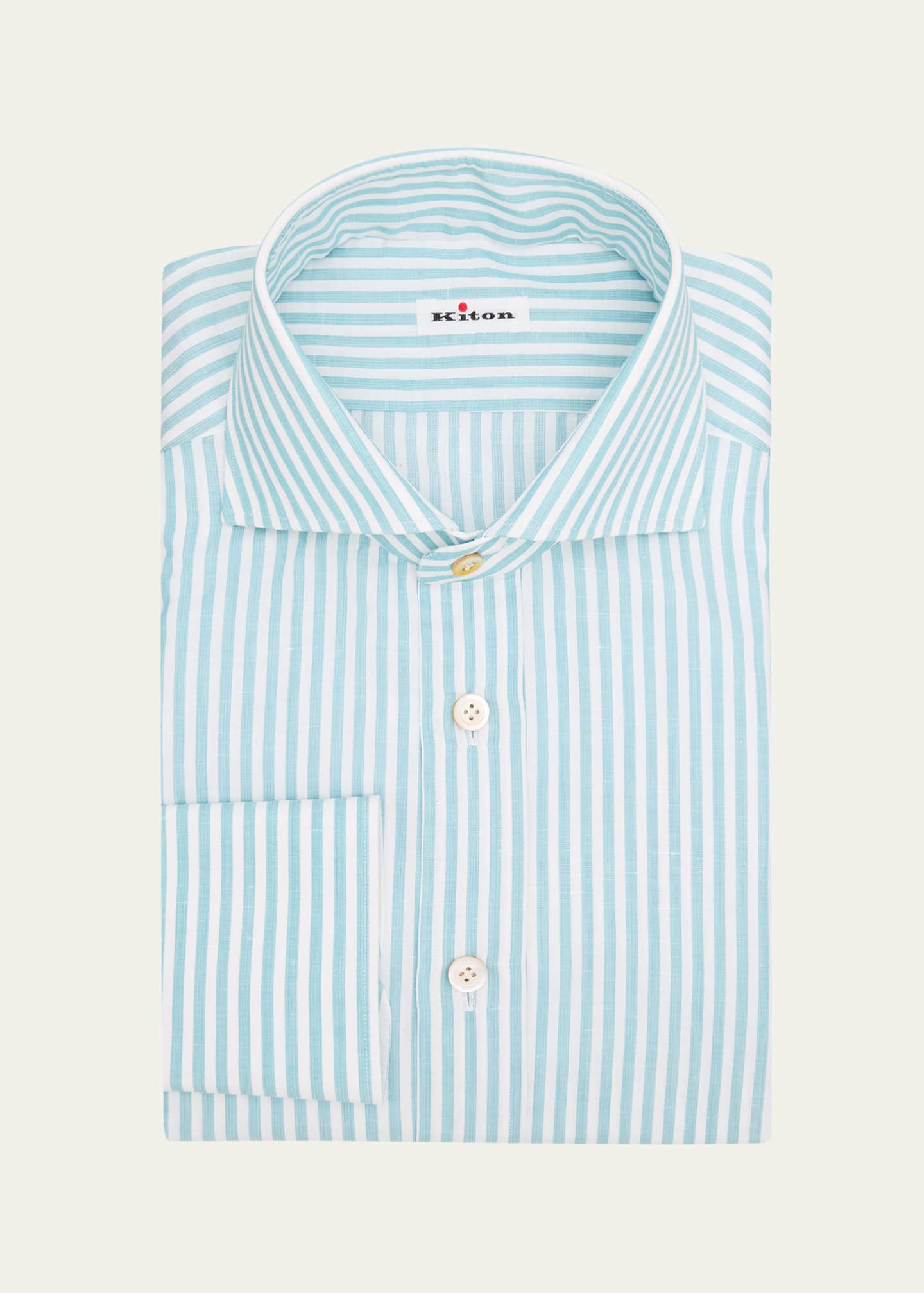 candy stripe dress shirt Brioni Men's Cotton Candy Stripe Point Collar Dress Shirt