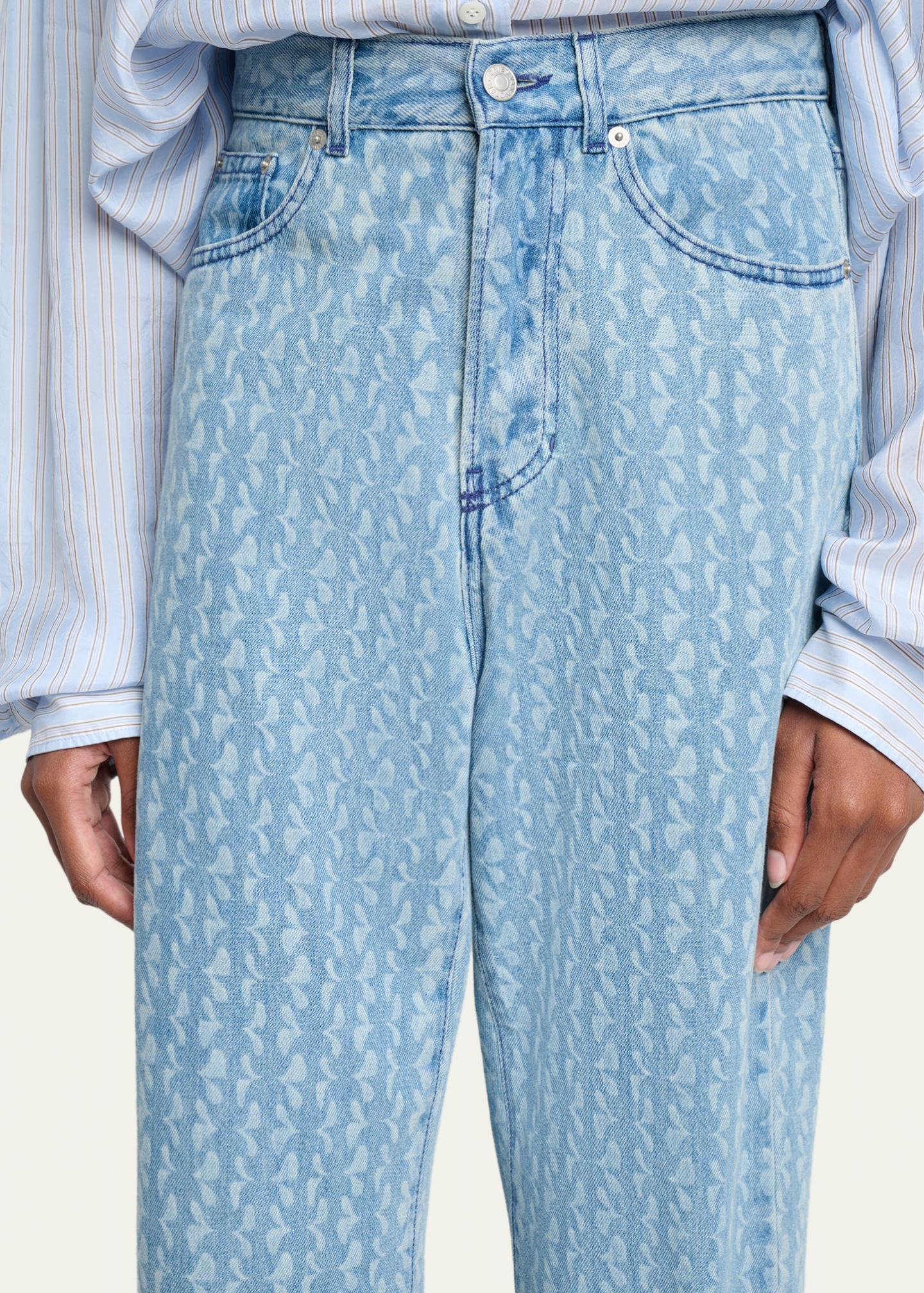 Dries Van Noten Peyton Printed Denim Straight-Leg Jeans - Bergdorf 