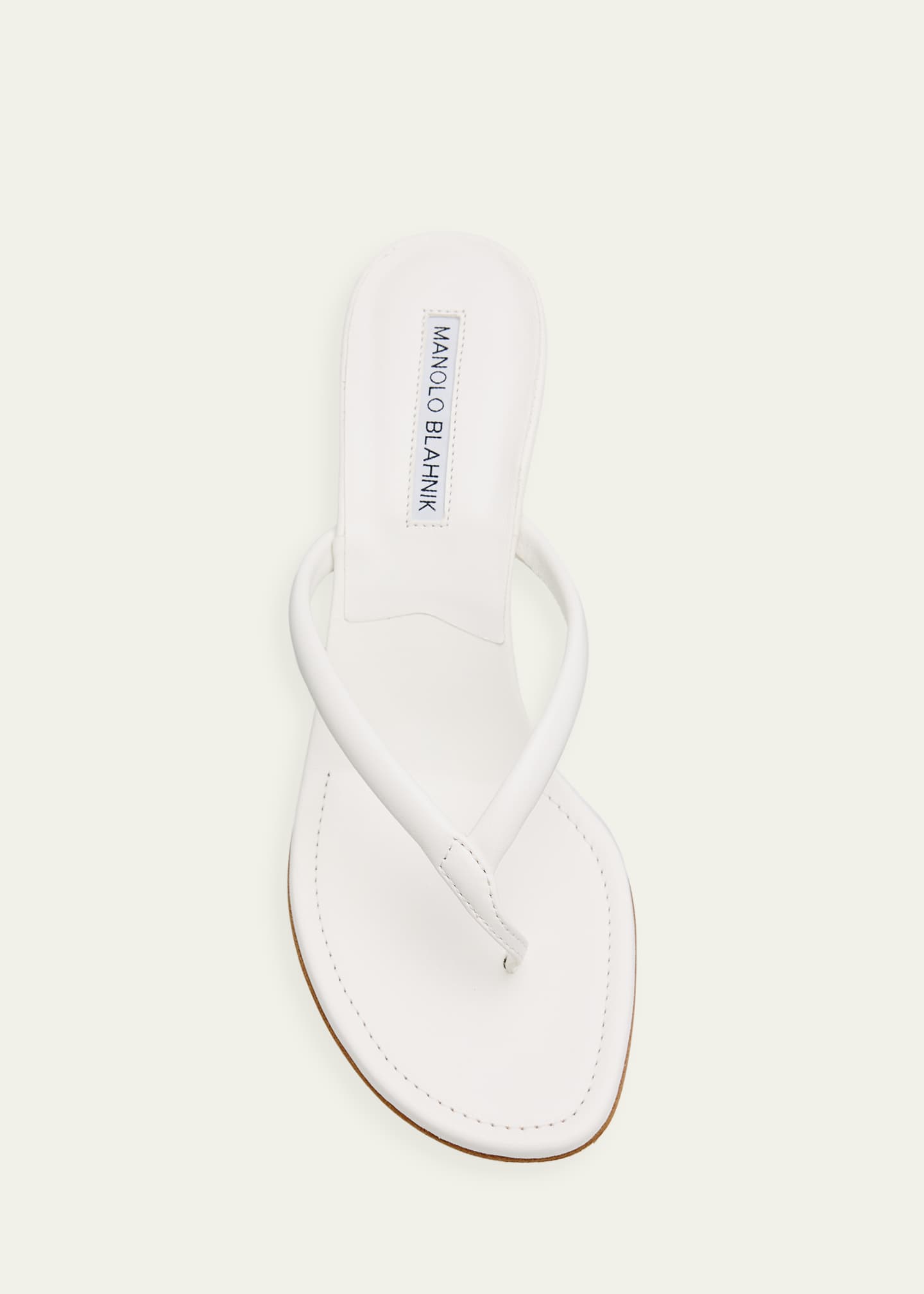 Manolo Blahnik 50mm Paterno Leather Thong Sandals - Bergdorf Goodman