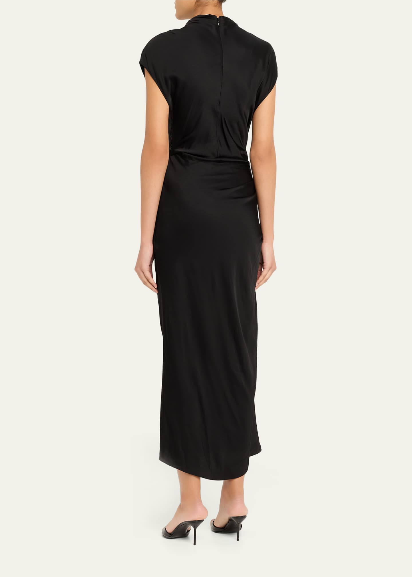 alc alma satin midi dress A.L.C. Alma Dress in Black