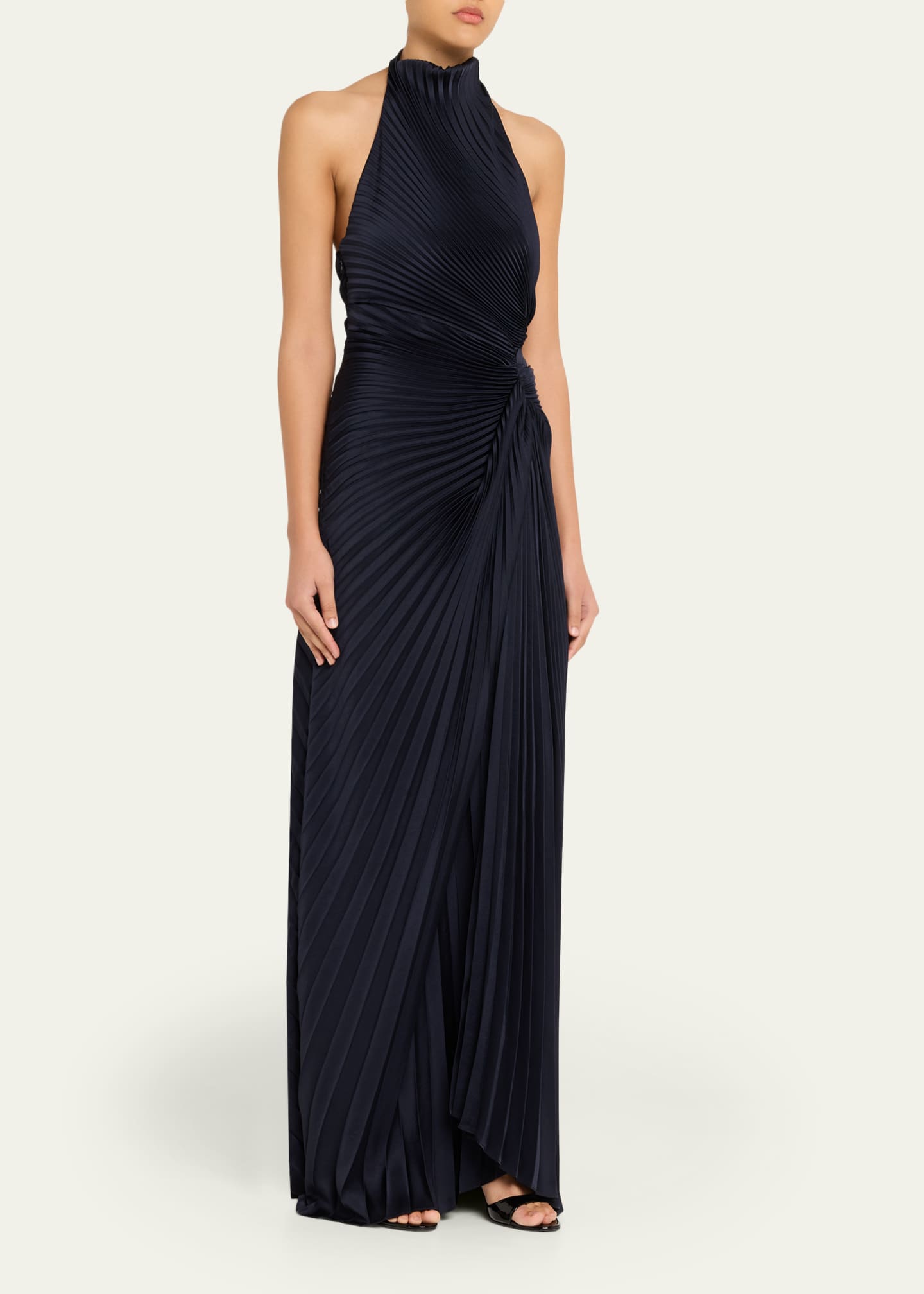 gramercy pleated satin dress Gramercy Pleated Satin Dress in Flame