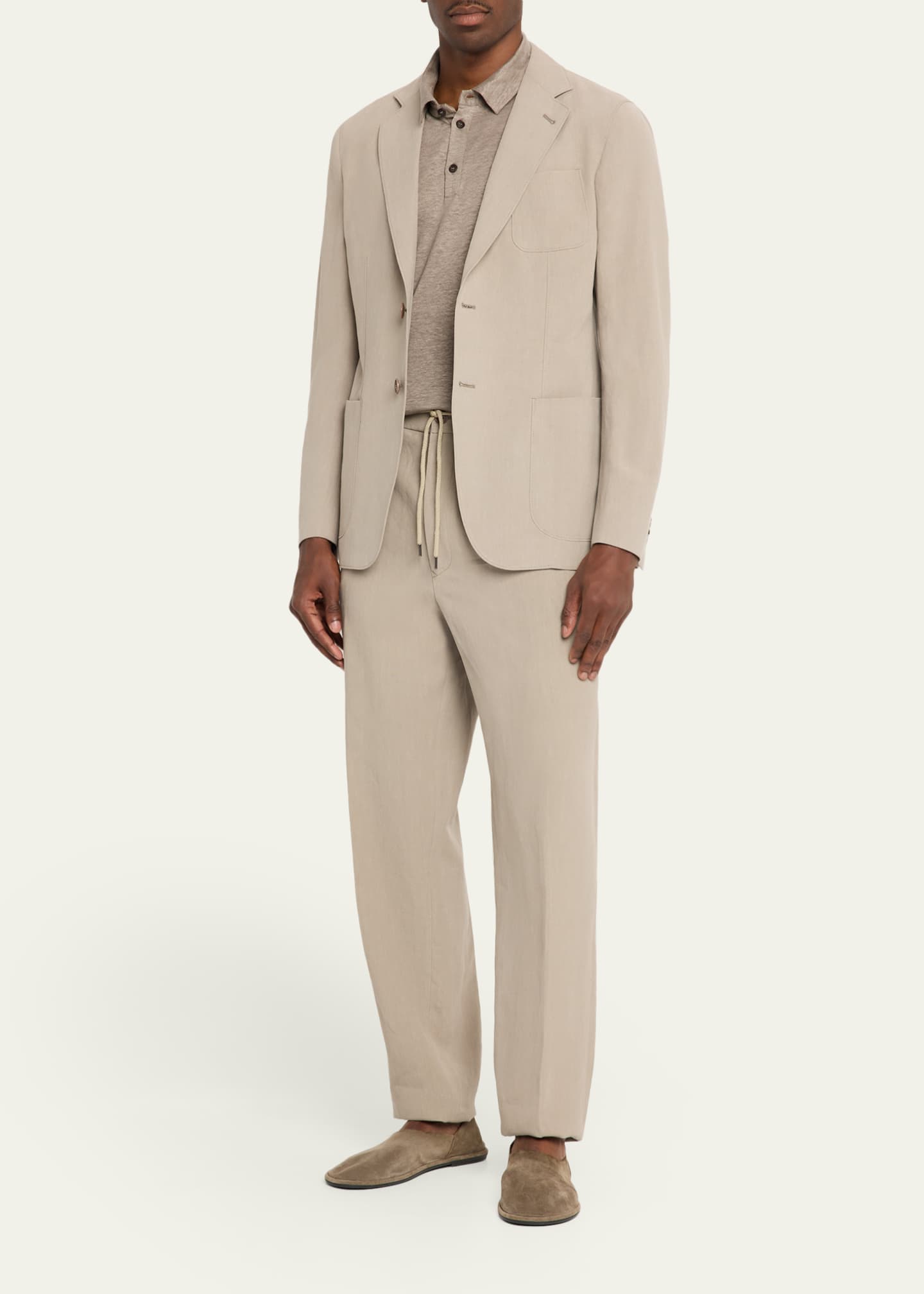 Giorgio Armani Linen Drawstring Pants - Bergdorf Goodman