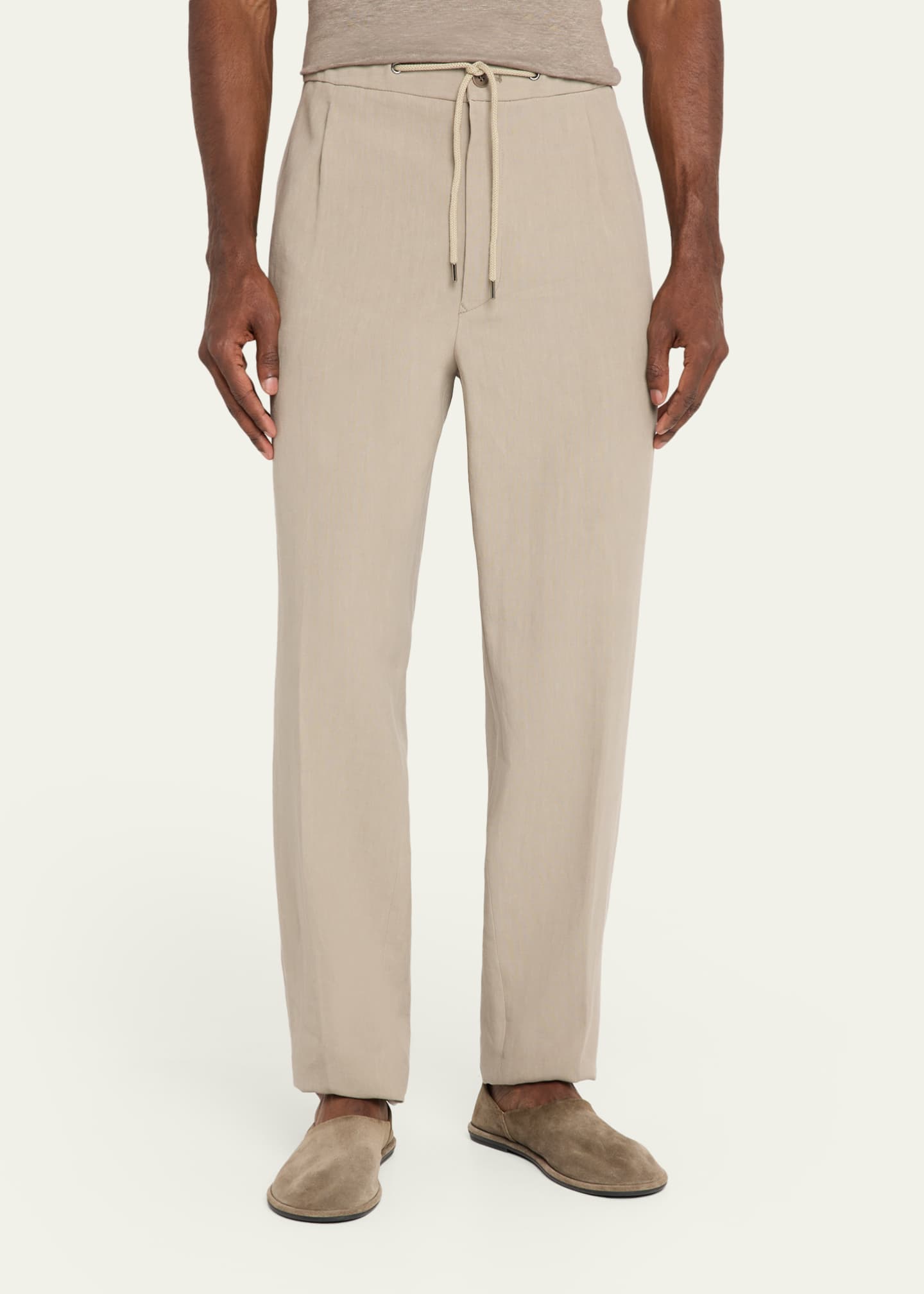 Giorgio Armani Linen Drawstring Pants - Bergdorf Goodman