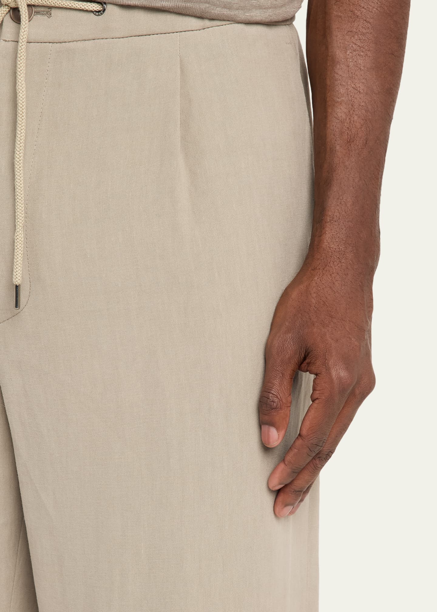 Giorgio Armani Linen Drawstring Pants - Bergdorf Goodman