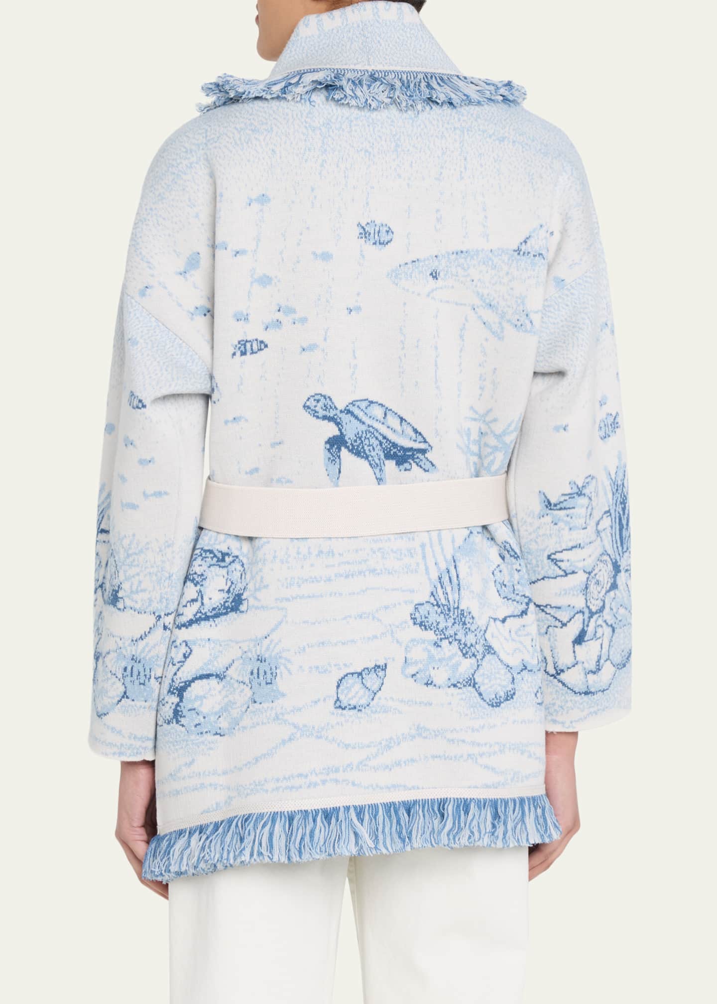 Alanui Deep In The Ocean Fringed Wrap Cardigan - Bergdorf Goodman