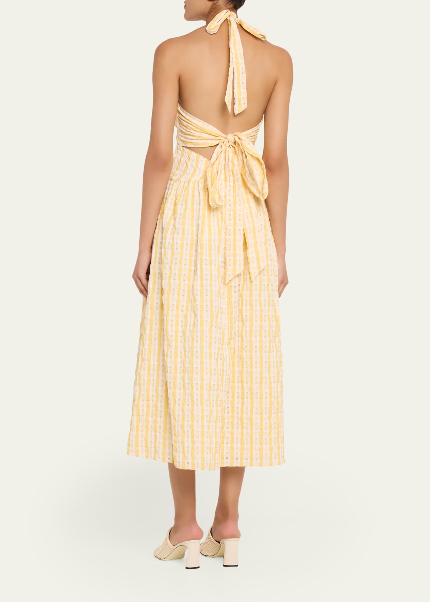 Rosie Assoulin Halter in the Name of Love Checked Seersucker Dress -  Bergdorf Goodman