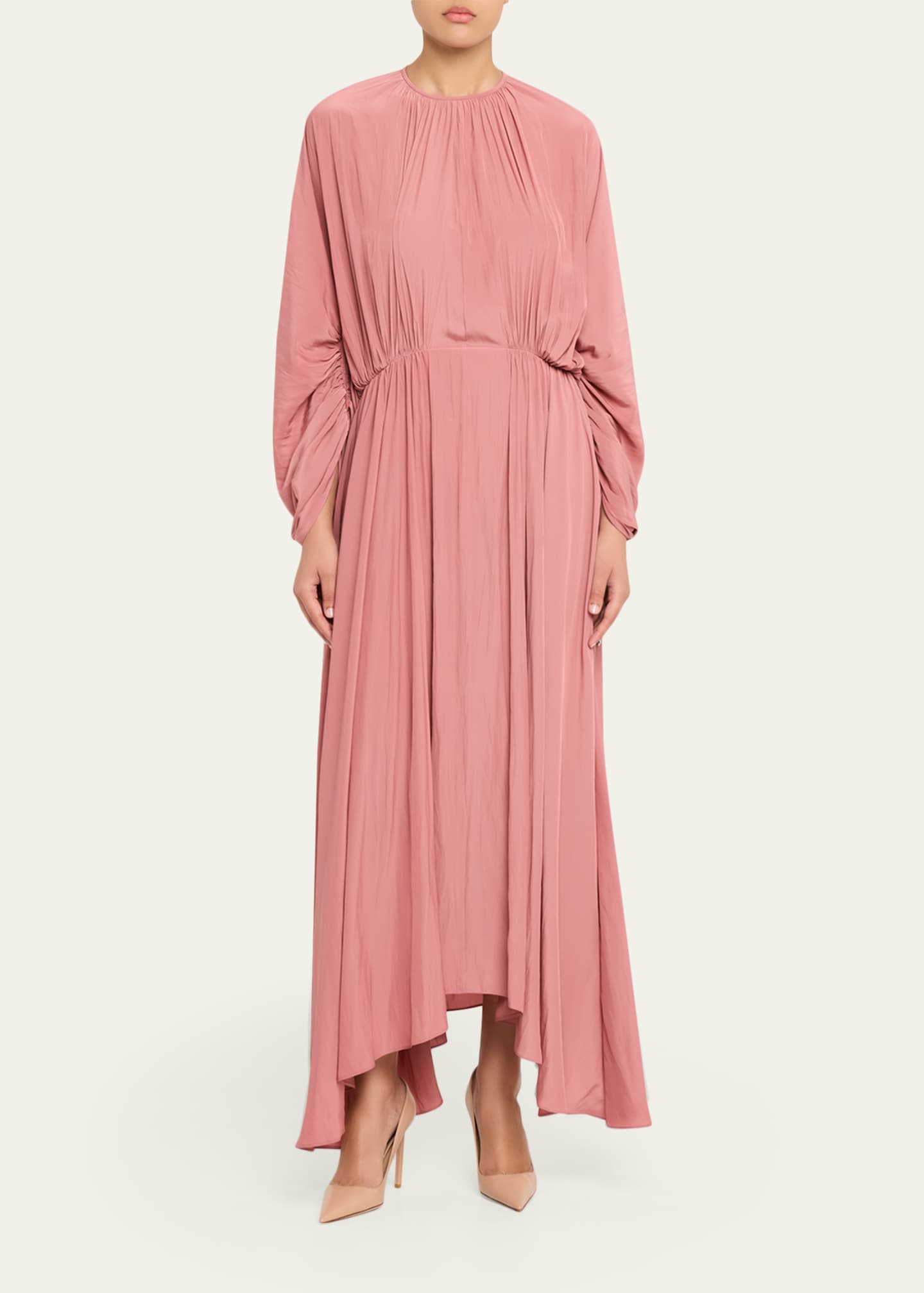 lanvin dress pink Pink Long Dress With Ruffles