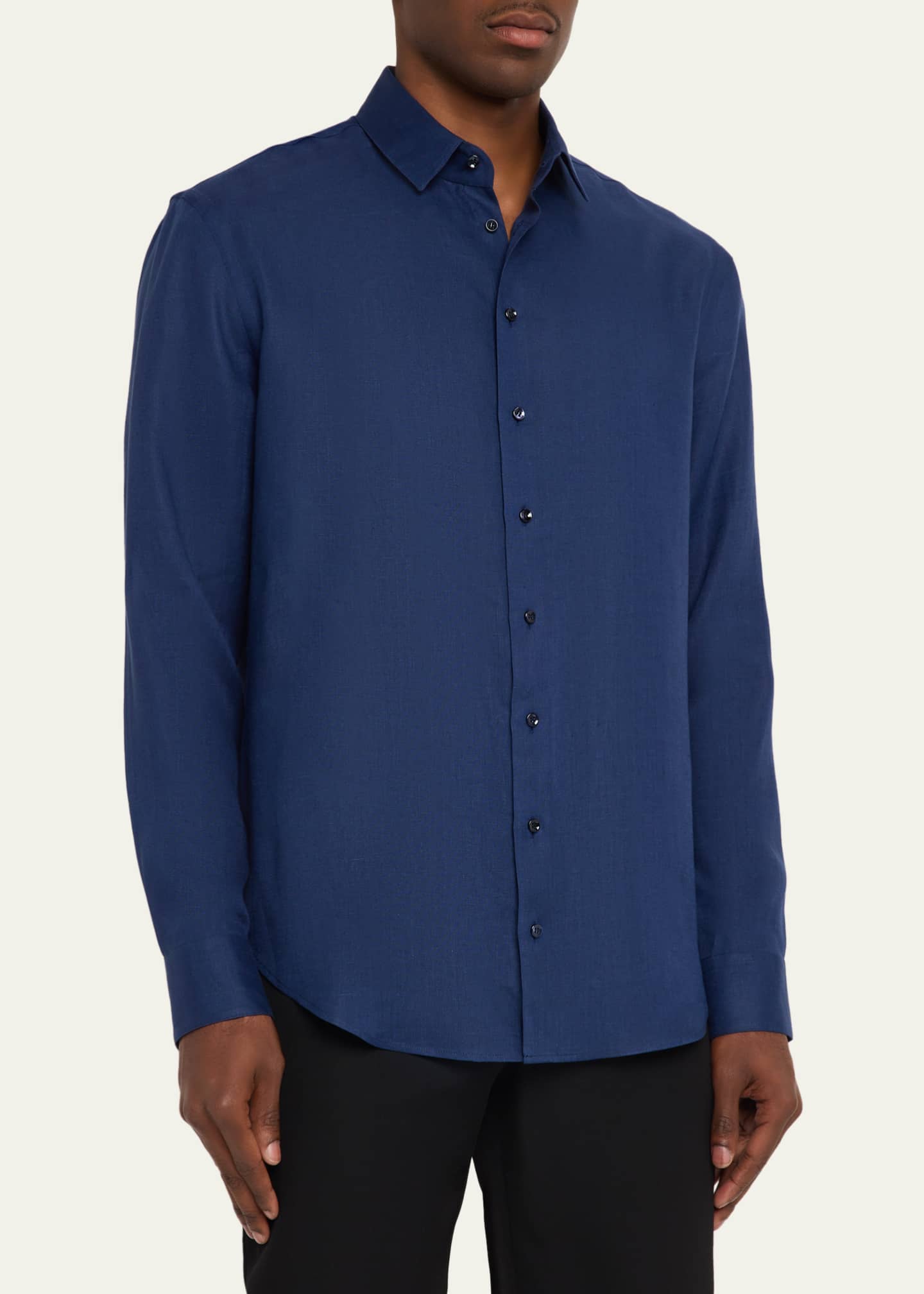 Giorgio Armani Men's Linen Classic-Fit Sport Shirt - Bergdorf Goodman