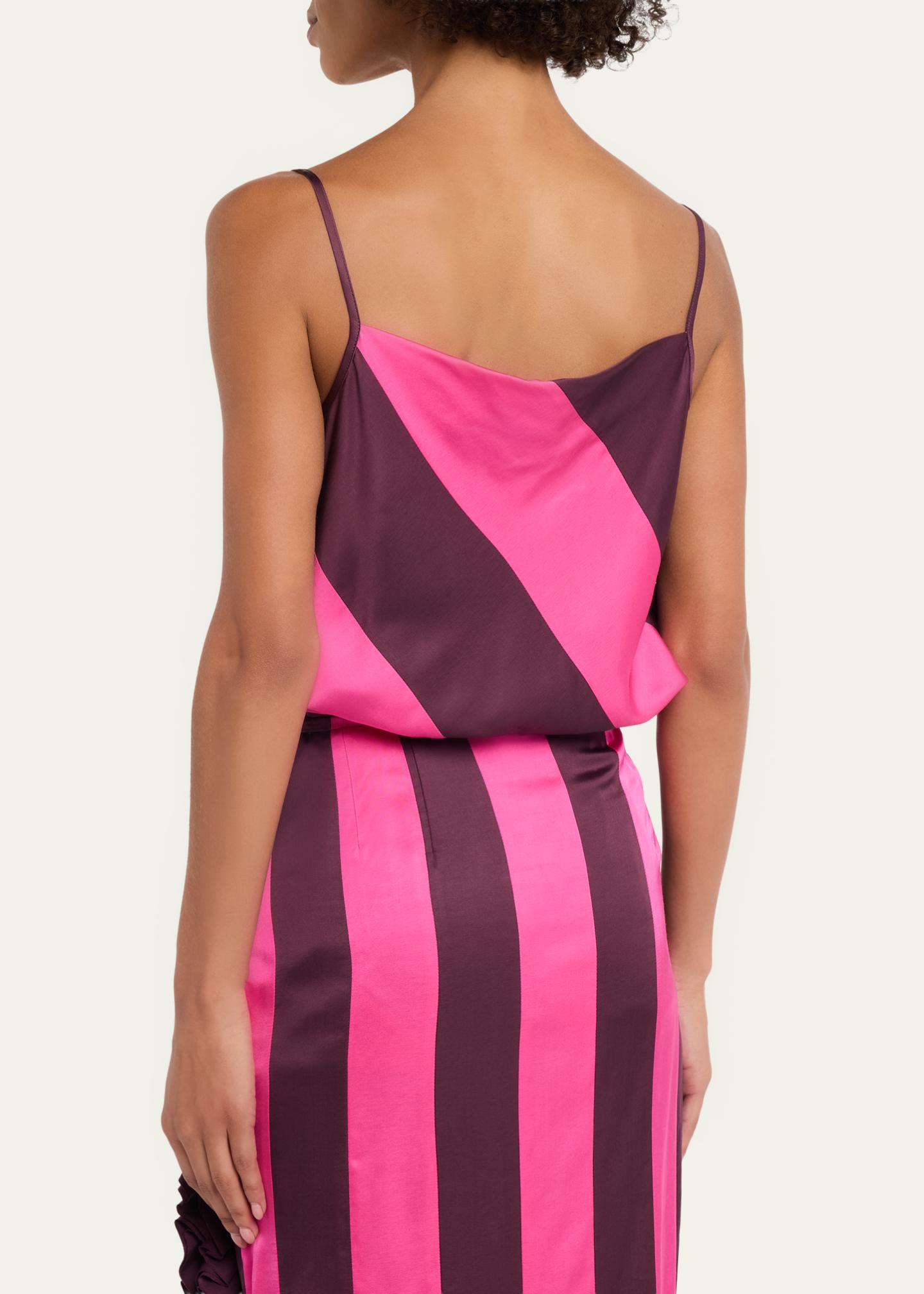 Dries Van Noten Cowl-Neck Paneled Satin Tank Top - Bergdorf Goodman