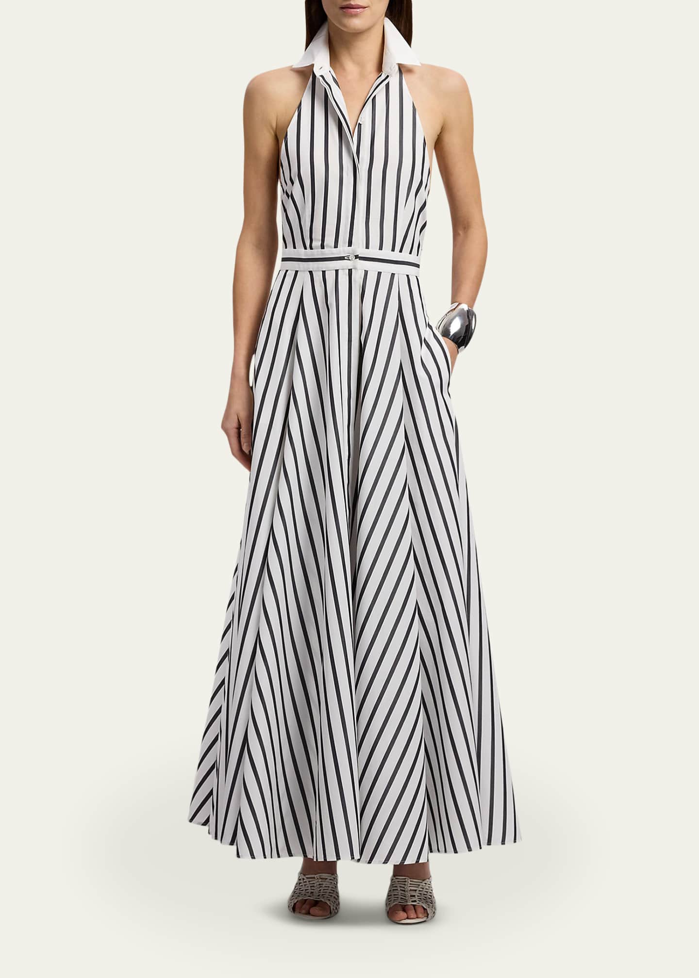 Ralph Lauren Collection Striped Cotton Halter Maxi Shirtdress - Bergdorf  Goodman