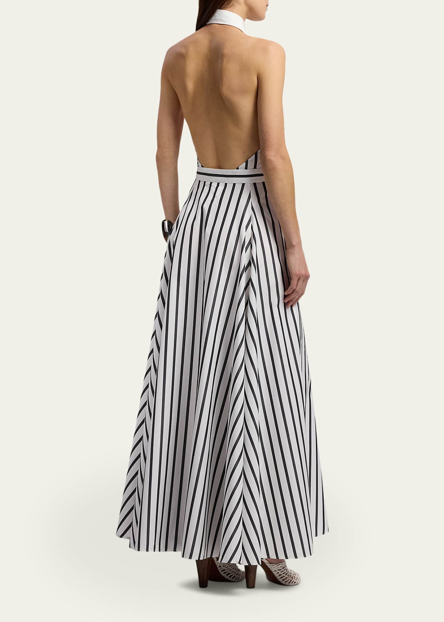 Ralph Lauren Collection Striped Cotton Halter Maxi Shirtdress - Bergdorf  Goodman
