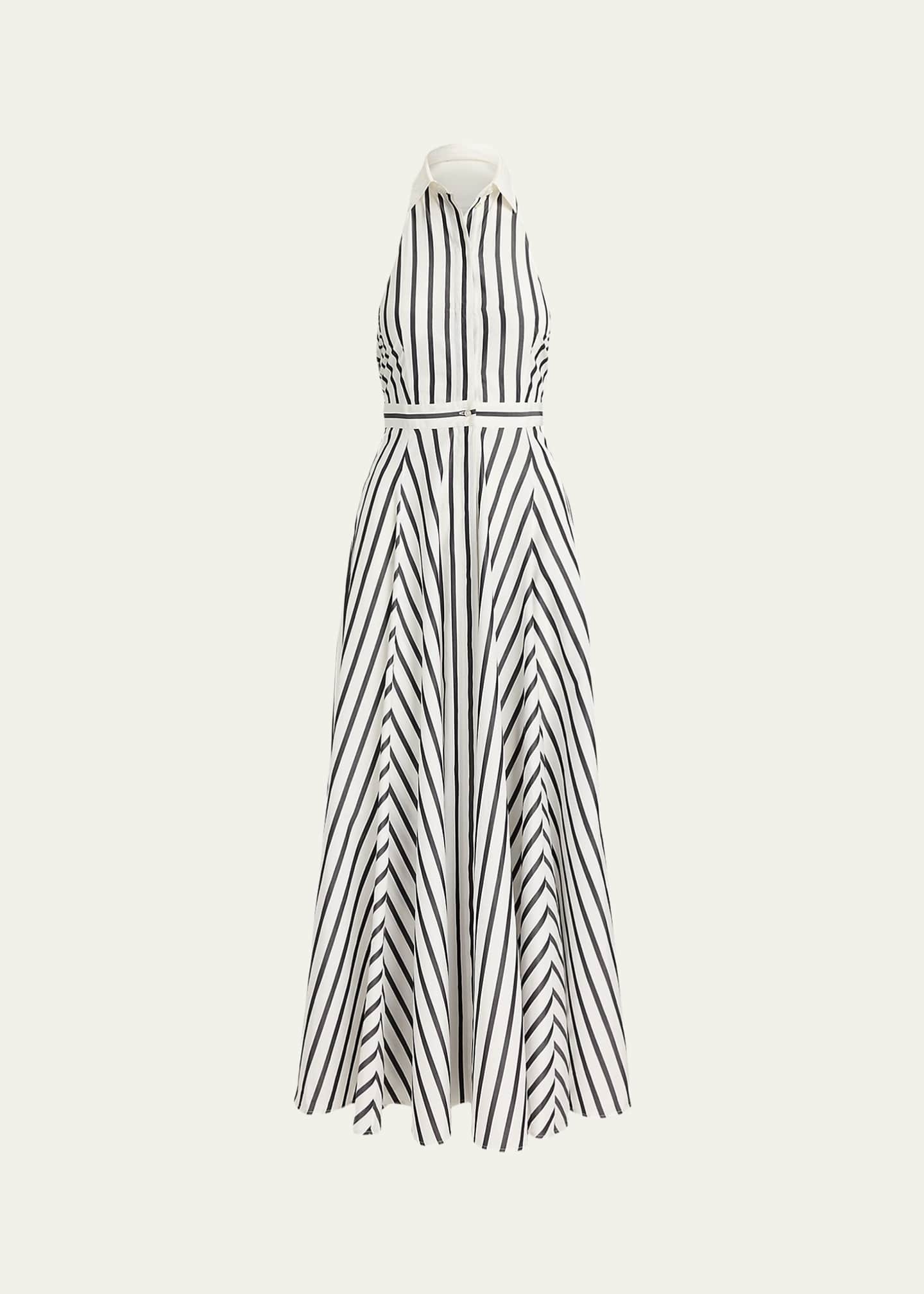 ralph lauren black and white striped dress Polo Ralph Lauren Striped Silk Midi Dress in Cream/Black  UFO No More