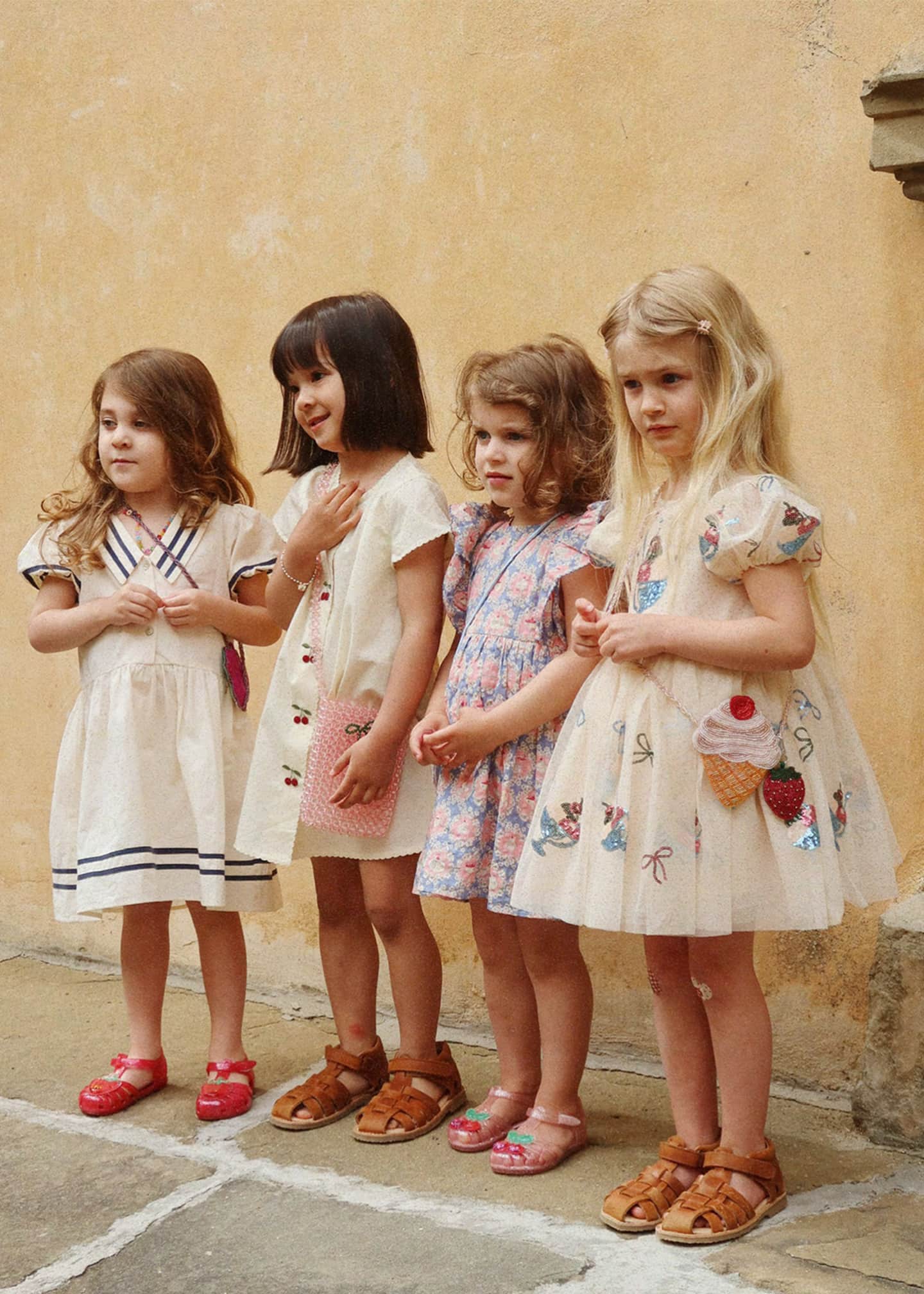 Konges Slojd Girl's Evia Cherry Embroidered Organic Cotton Dress