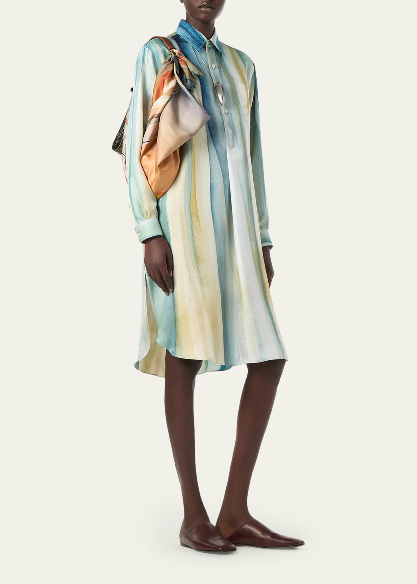 Loro Piana Kailee Abstract-Print Silk Twill Shirtdress - Bergdorf 