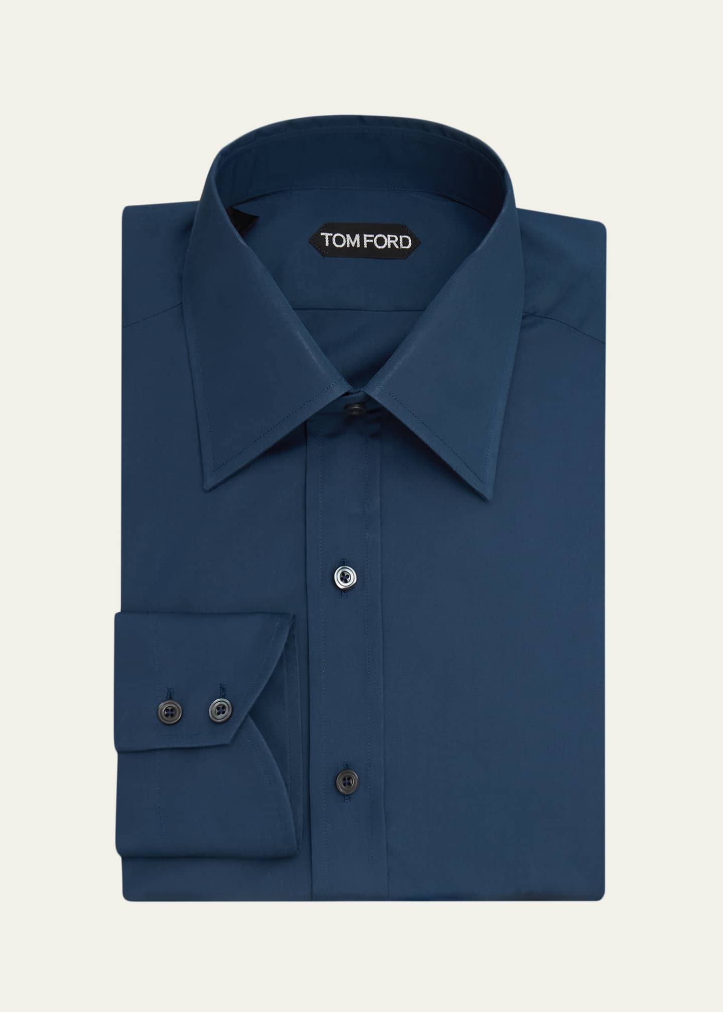 giza cotton dress shirts Tom Ford Men's Giza Cotton Poplin Solid Dress Shirt, Blue, Men's, 41 Eu (16 Us), Shirts Tops Formal & Evening Dress Shirts