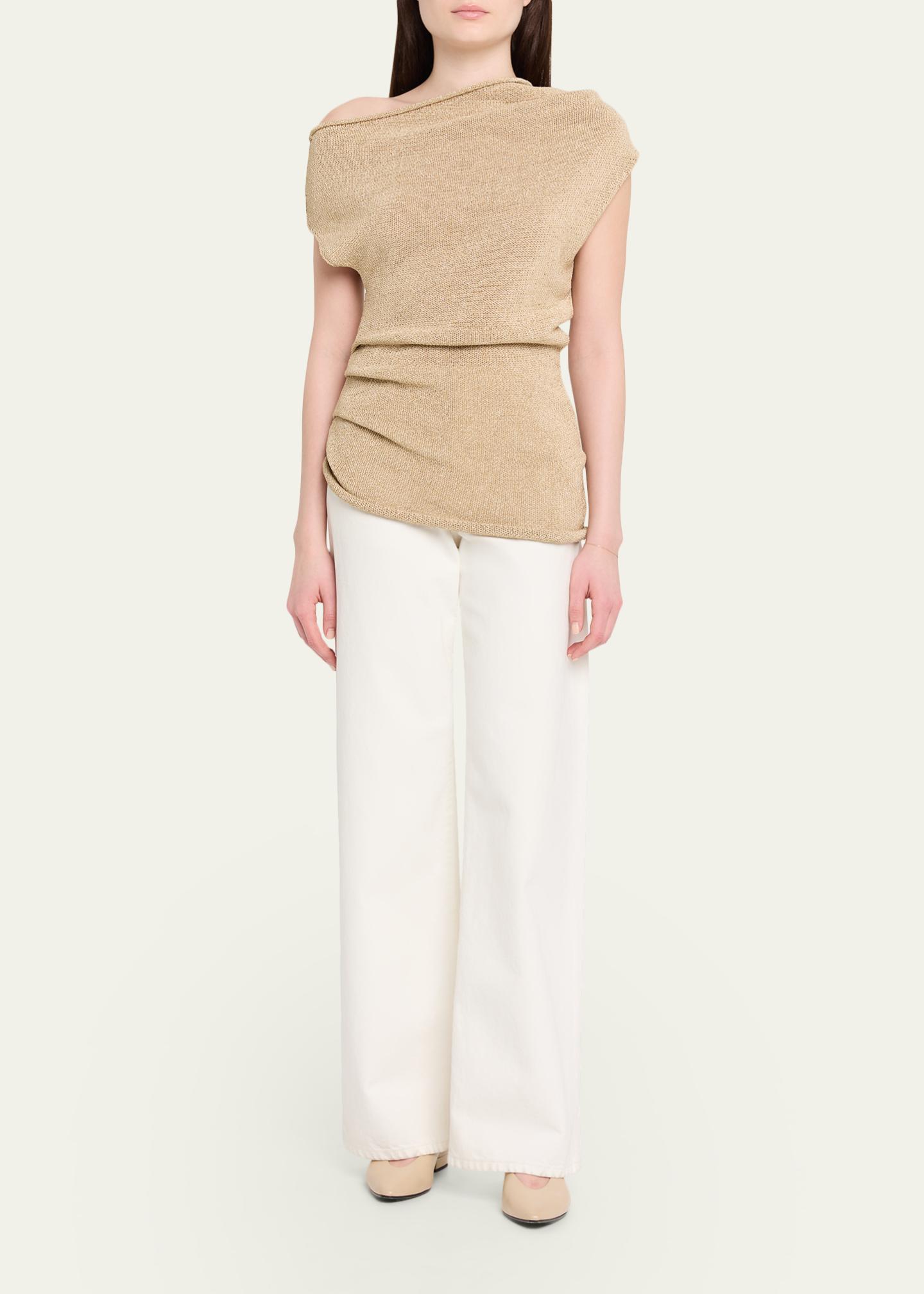 A.L.C. Joni Draped One-Shoulder Metallic Knit Top - Bergdorf Goodman