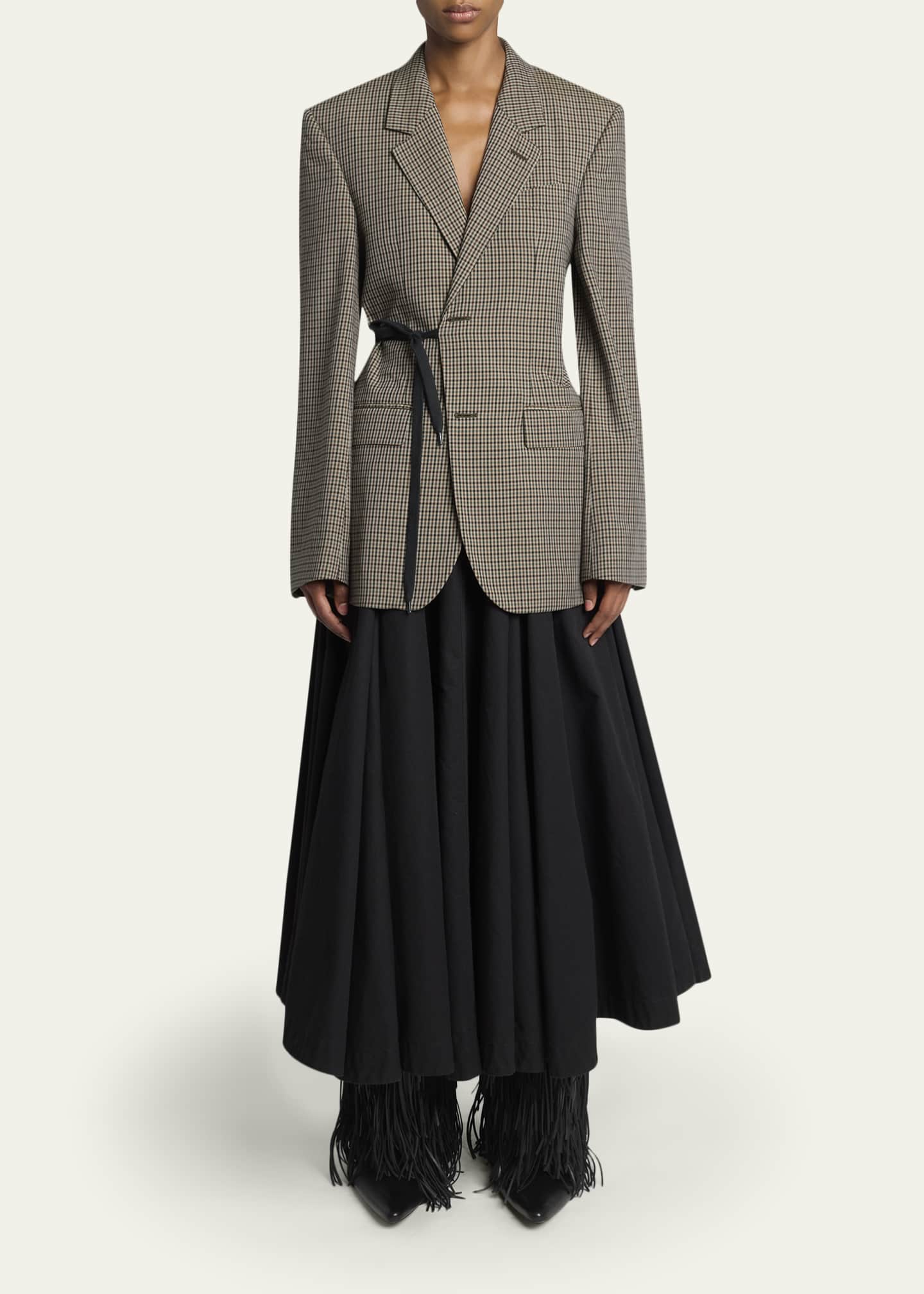 Balenciaga Check Wrap Tailored Jacket - Bergdorf Goodman