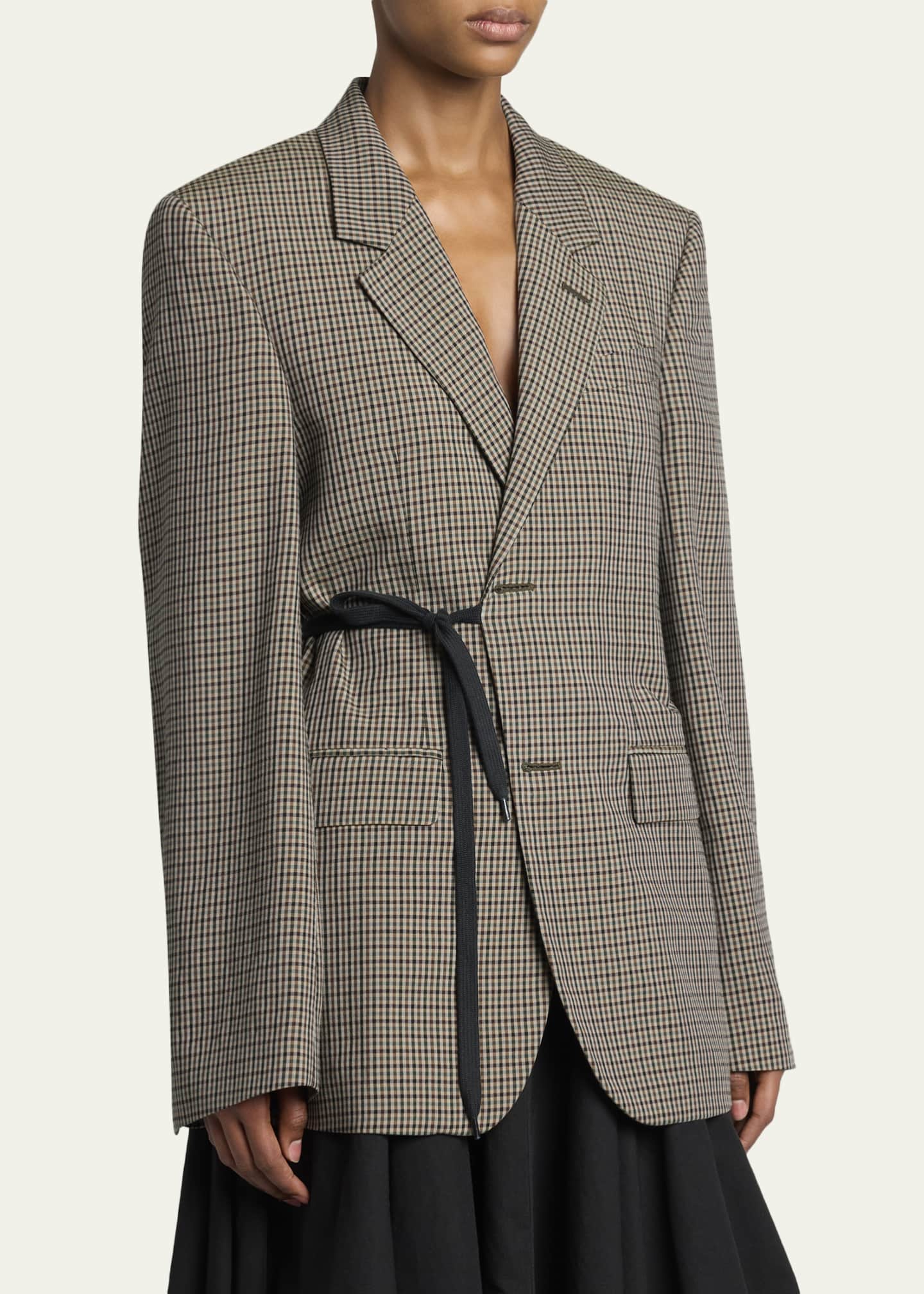BALENCIAGA テーラードジャケット チェック柄　デムナ期 Balenciaga Check Wrap Tailored Jacket - Bergdorf Goodman