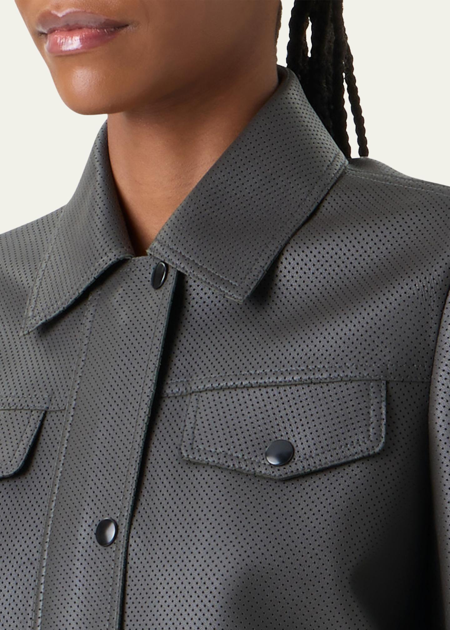 Akris punto Perforated Leather Short Jacket - Bergdorf Goodman