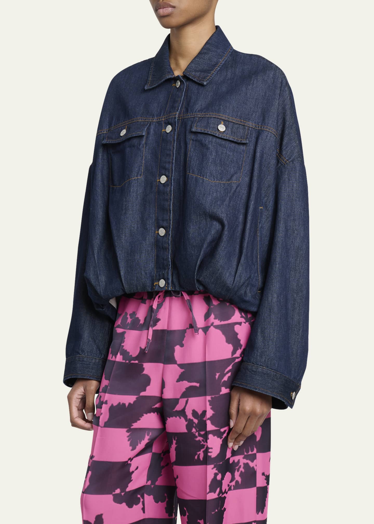 Dries Van Noten Denim Bubble Jacket - Bergdorf Goodman