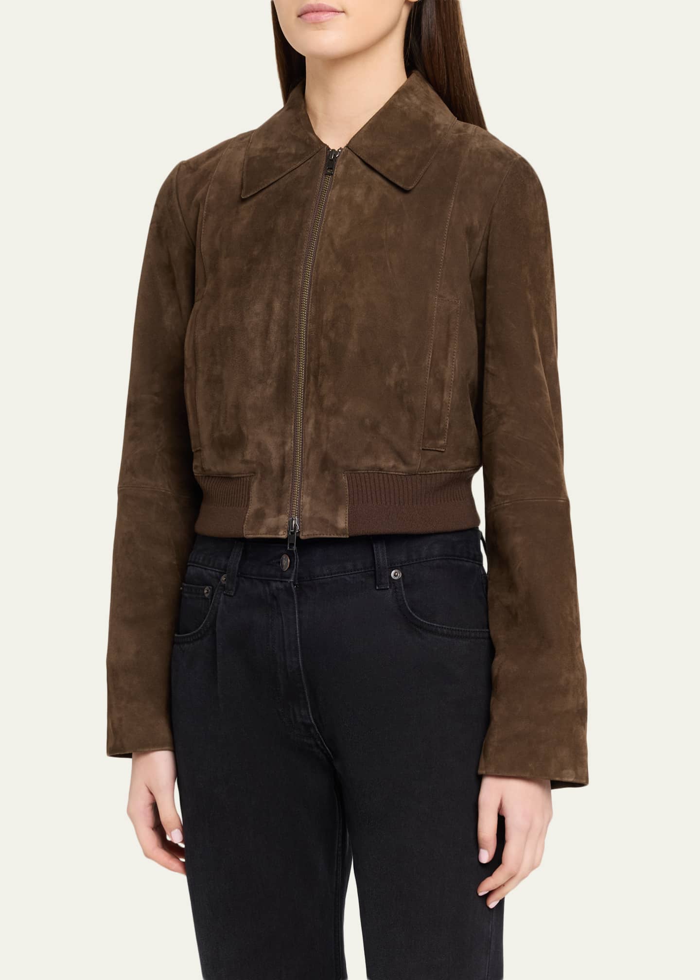 けた G&F Co BOMBER SWEATER MOCA 爆撃機 Vince Shrunken Suede Bomber Jacket - Bergdorf Goodman