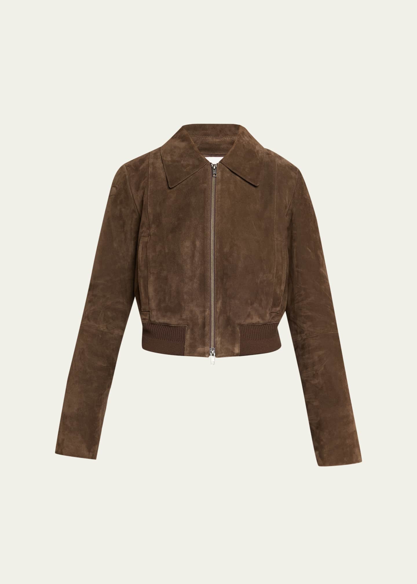 Vince Shrunken Suede Bomber Jacket - Bergdorf Goodman