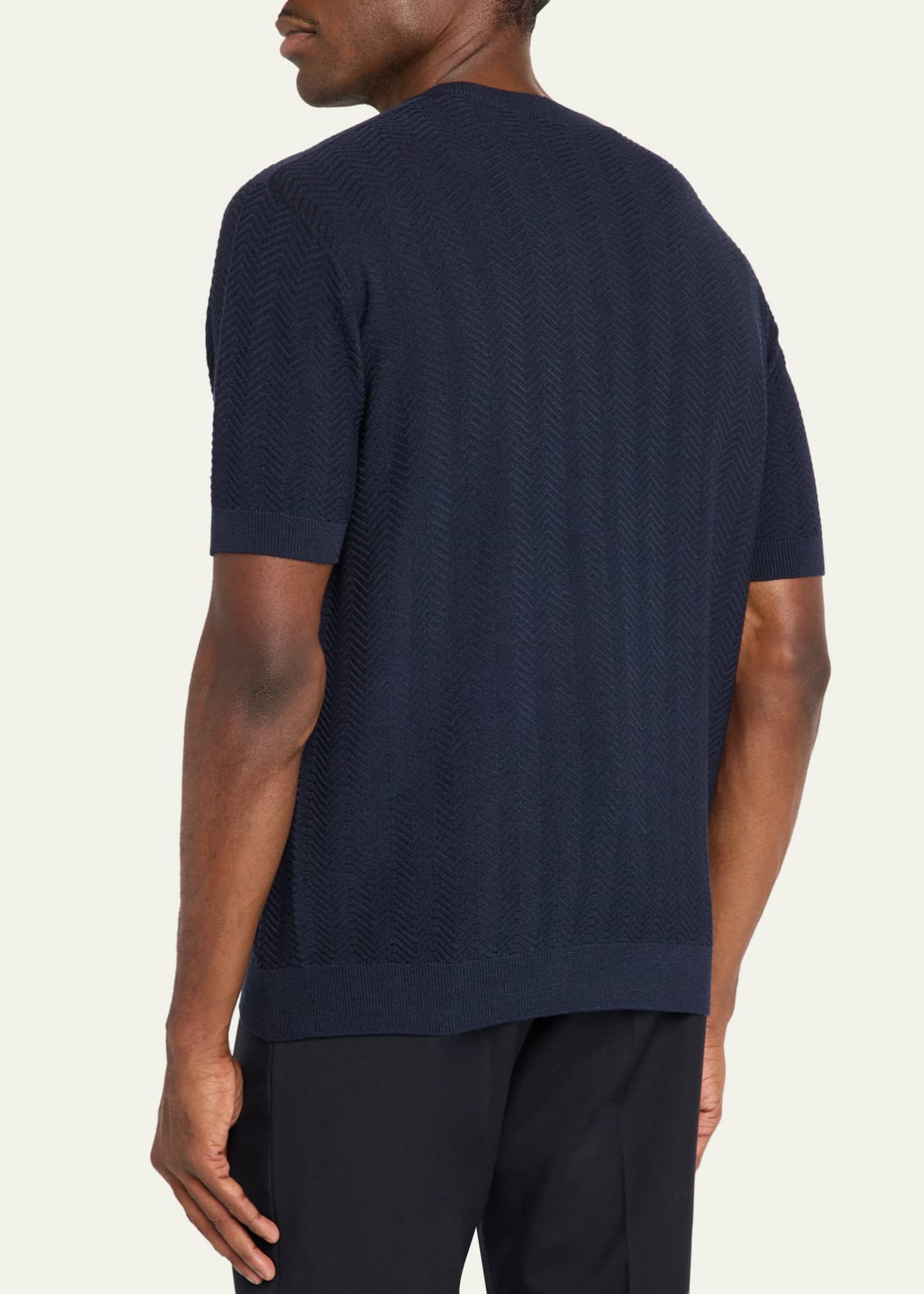 Giorgio Armani Chevron Silk-Cotton T-Shirt - Bergdorf Goodman