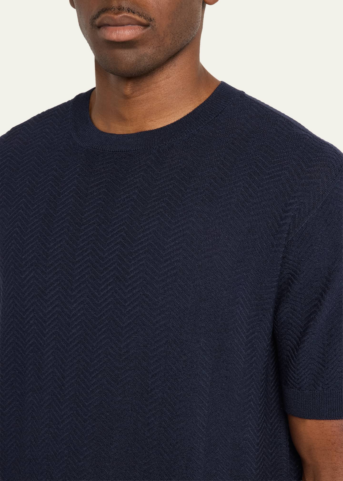 Giorgio Armani Chevron Silk-Cotton T-Shirt - Bergdorf Goodman