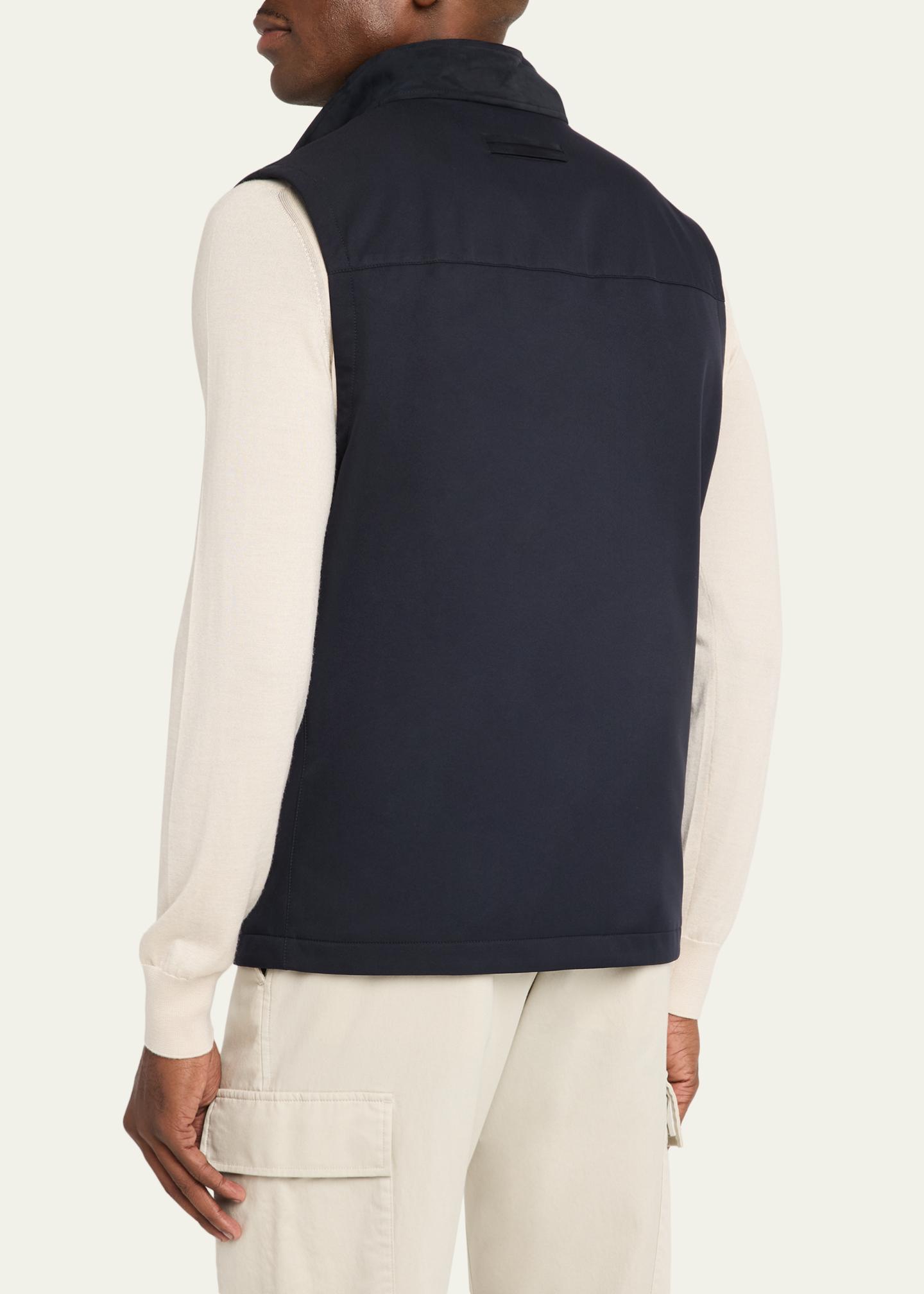 ZEGNA Men's Motorin Stand Collar Button-Front Vest - Bergdorf Goodman