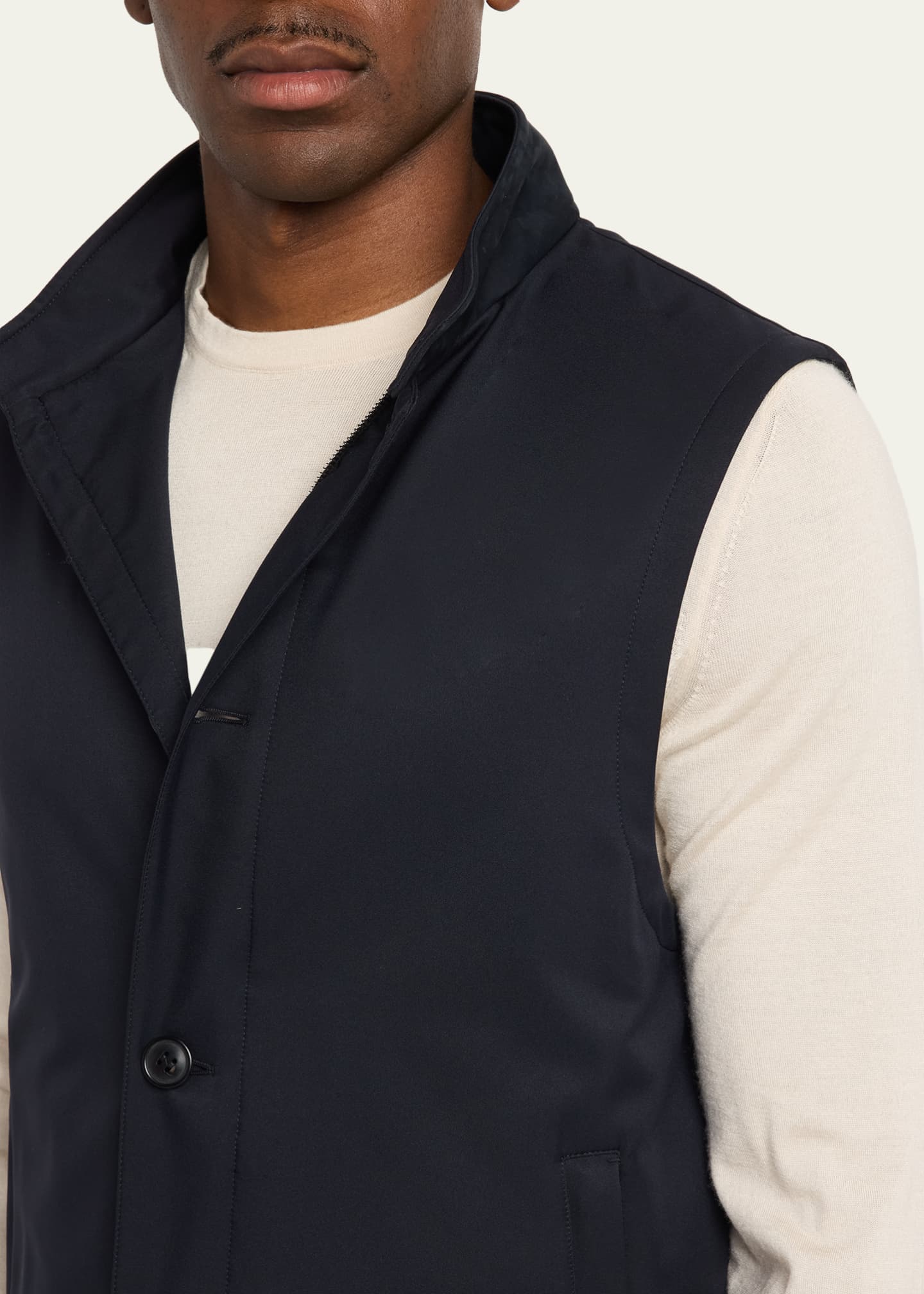 ZEGNA Men's Motorin Stand Collar Button-Front Vest - Bergdorf Goodman