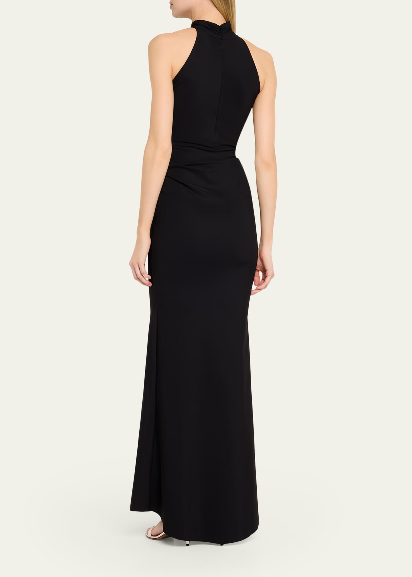 green halter neck evening dress Halter Emerald Green Wedding Guest Dresses Ruched Mermaid Formal Dress US14 / Same as Picture main image 0