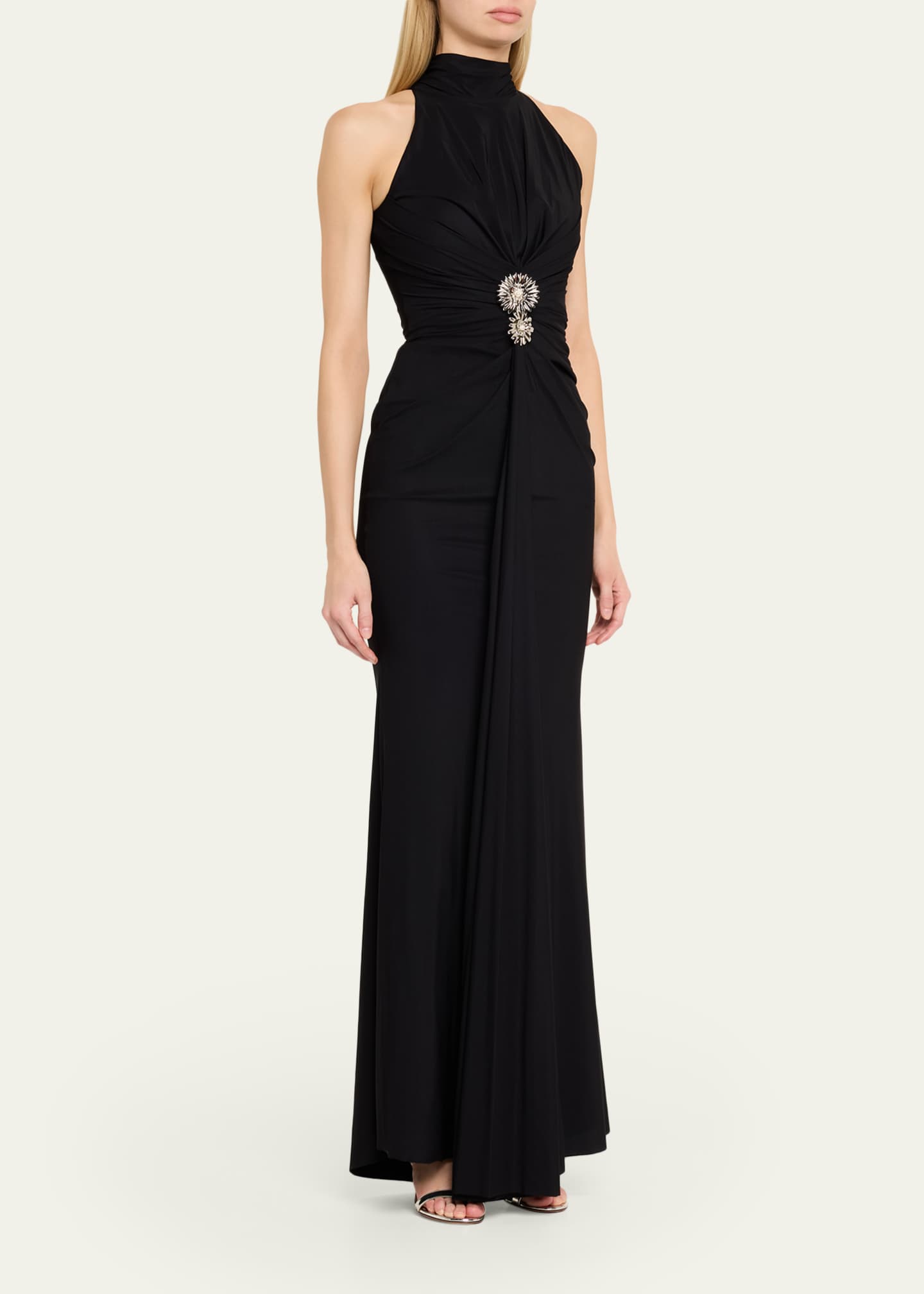 Chiara Boni La Petite Robe Nitsa Floral-Embellished Halter Column Gown -  Bergdorf Goodman