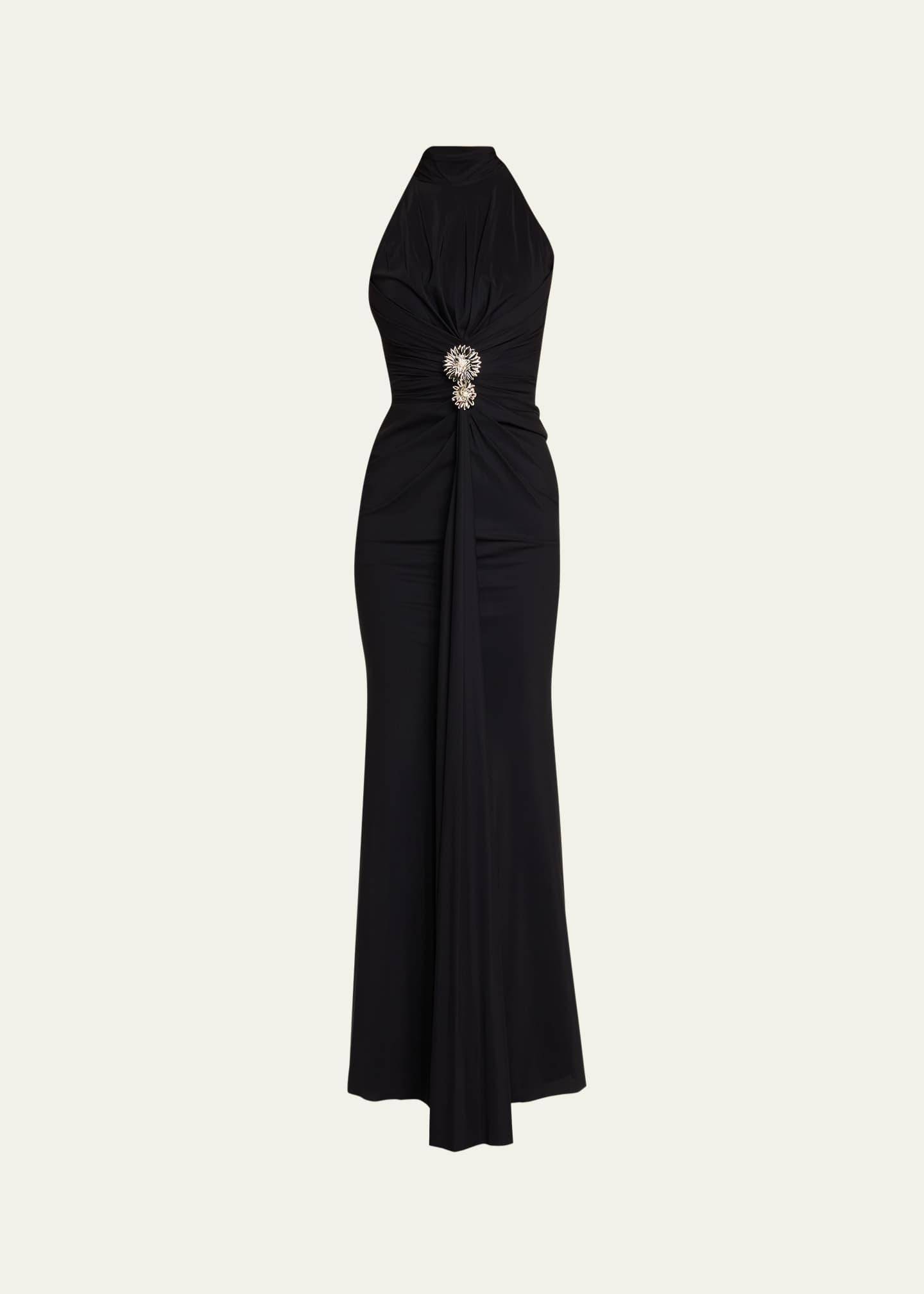 chiara boni halter dress Chiara Boni La Petite Robe Women's Gudrum Halter Ruffle Gown - Fuchsia