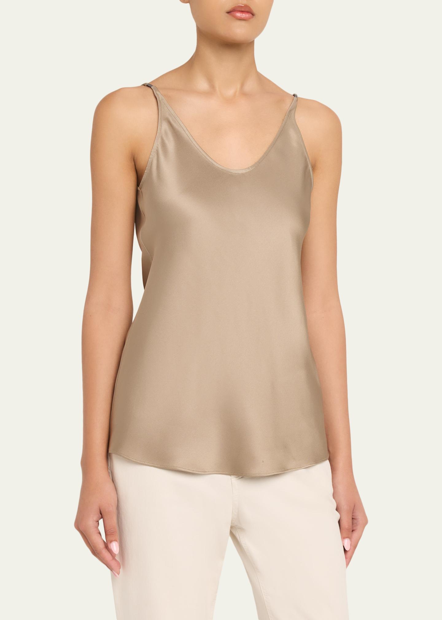 Brunello Cucinelli Cowl Backless Silk Cami Blouse - Bergdorf Goodman