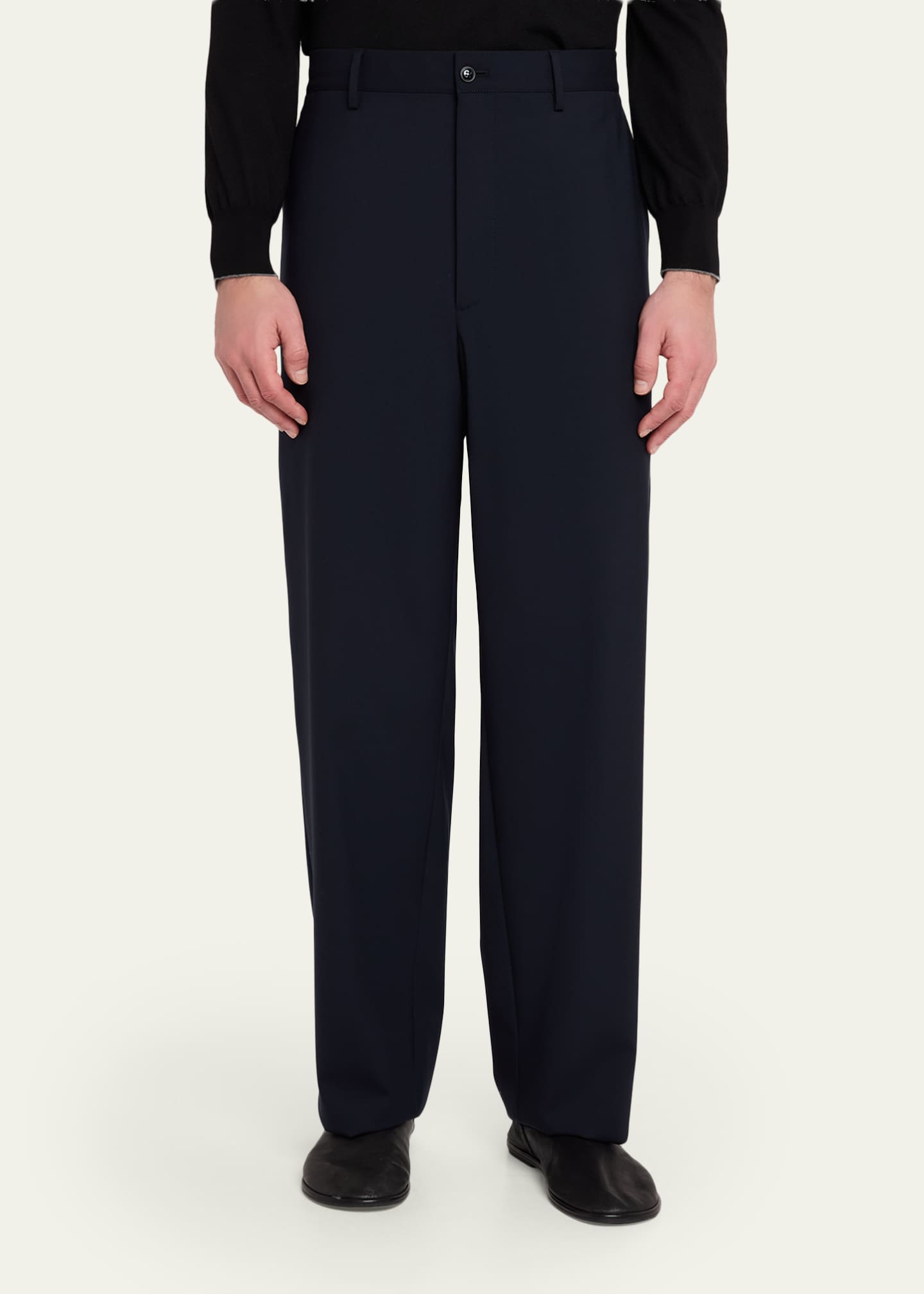 Giorgio Armani Men's Virgin Wool Flat Front Trousers - Bergdorf