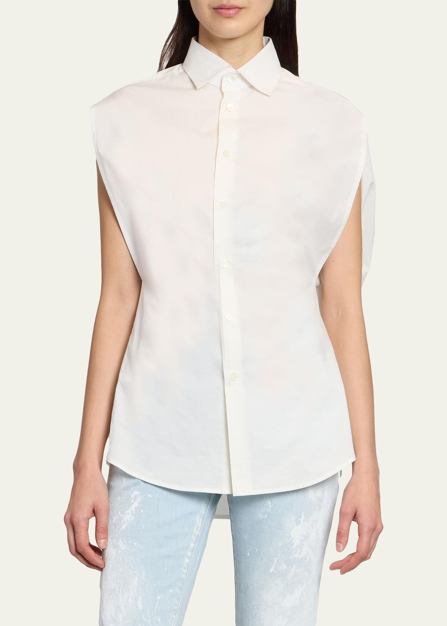 Maison Margiela Sleeveless Poplin Shirt - Bergdorf Goodman