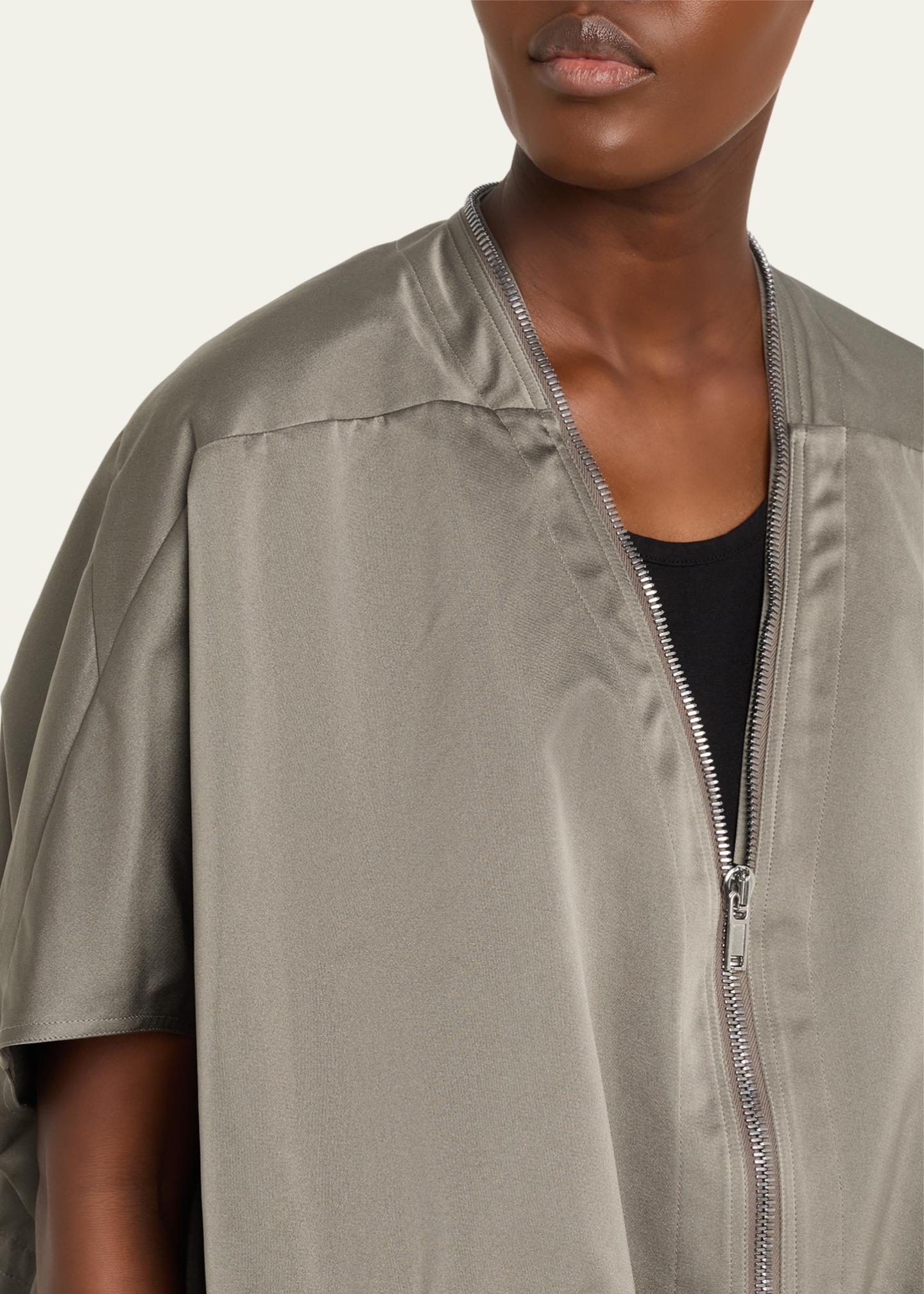 Rick Owens Short-Sleeve Satin Zip Sail Jacket - Bergdorf Goodman