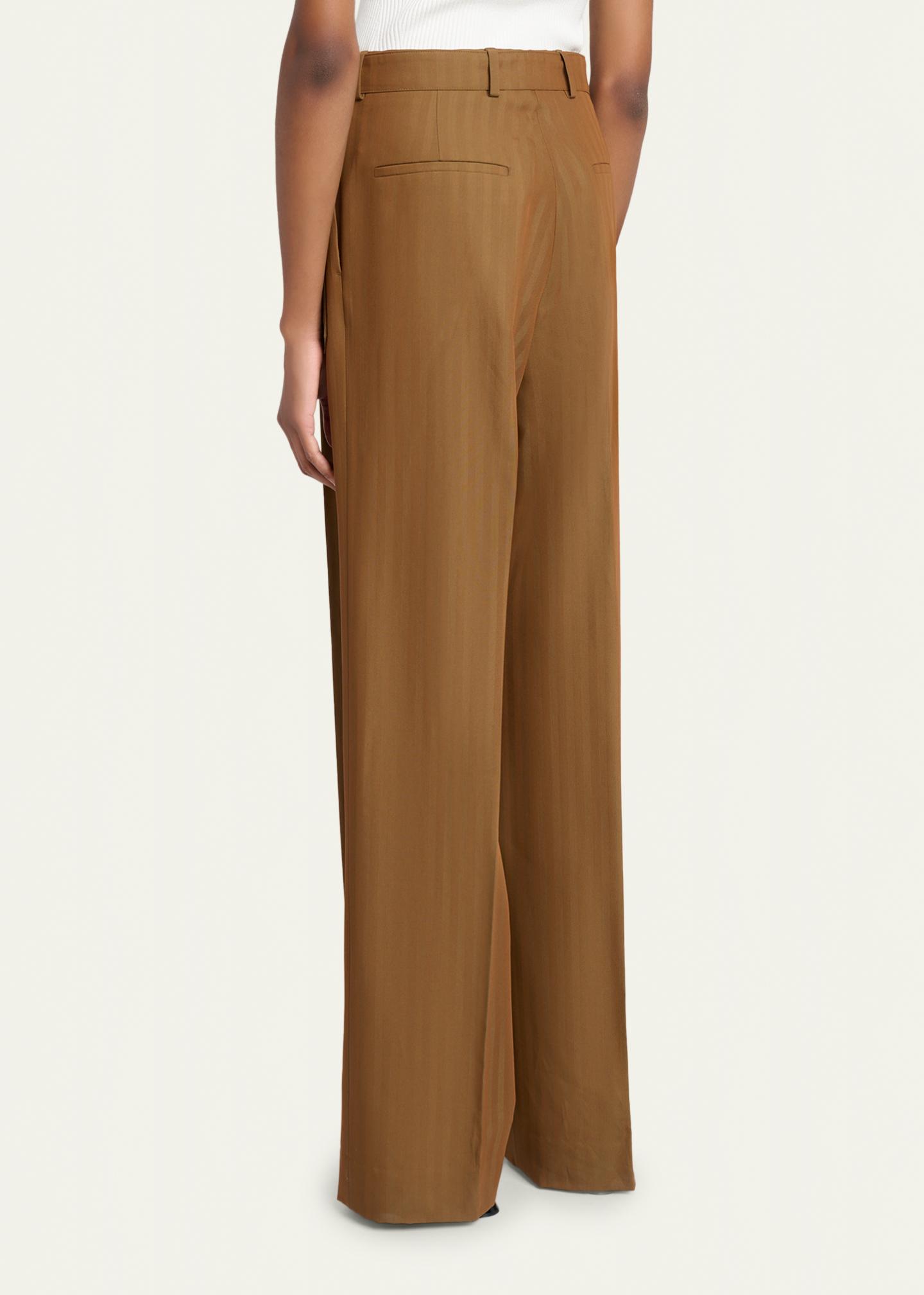 Dries Van Noten Peaches Striped Jacquard Straight-Leg Pants With 