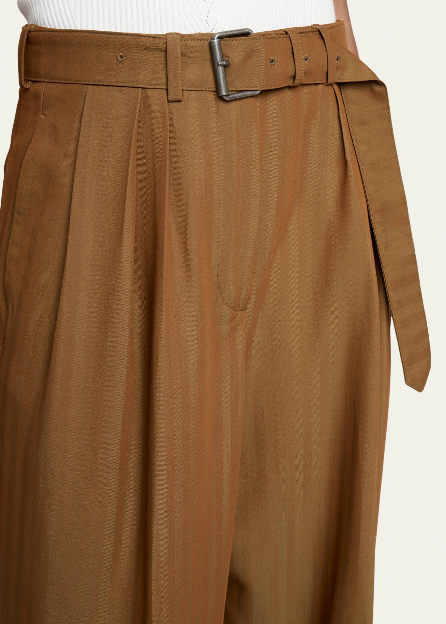 Dries Van Noten Peaches Striped Jacquard Straight-Leg Pants With 